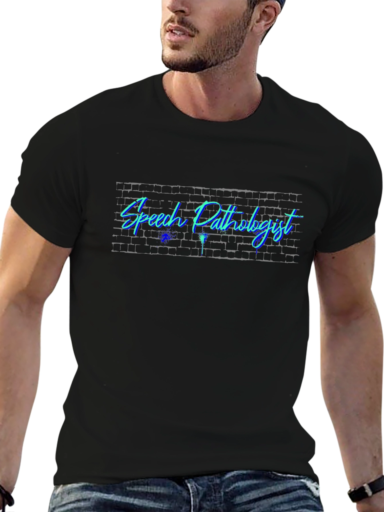 Speech Pathologist Brick Wall Neon T-Shirt