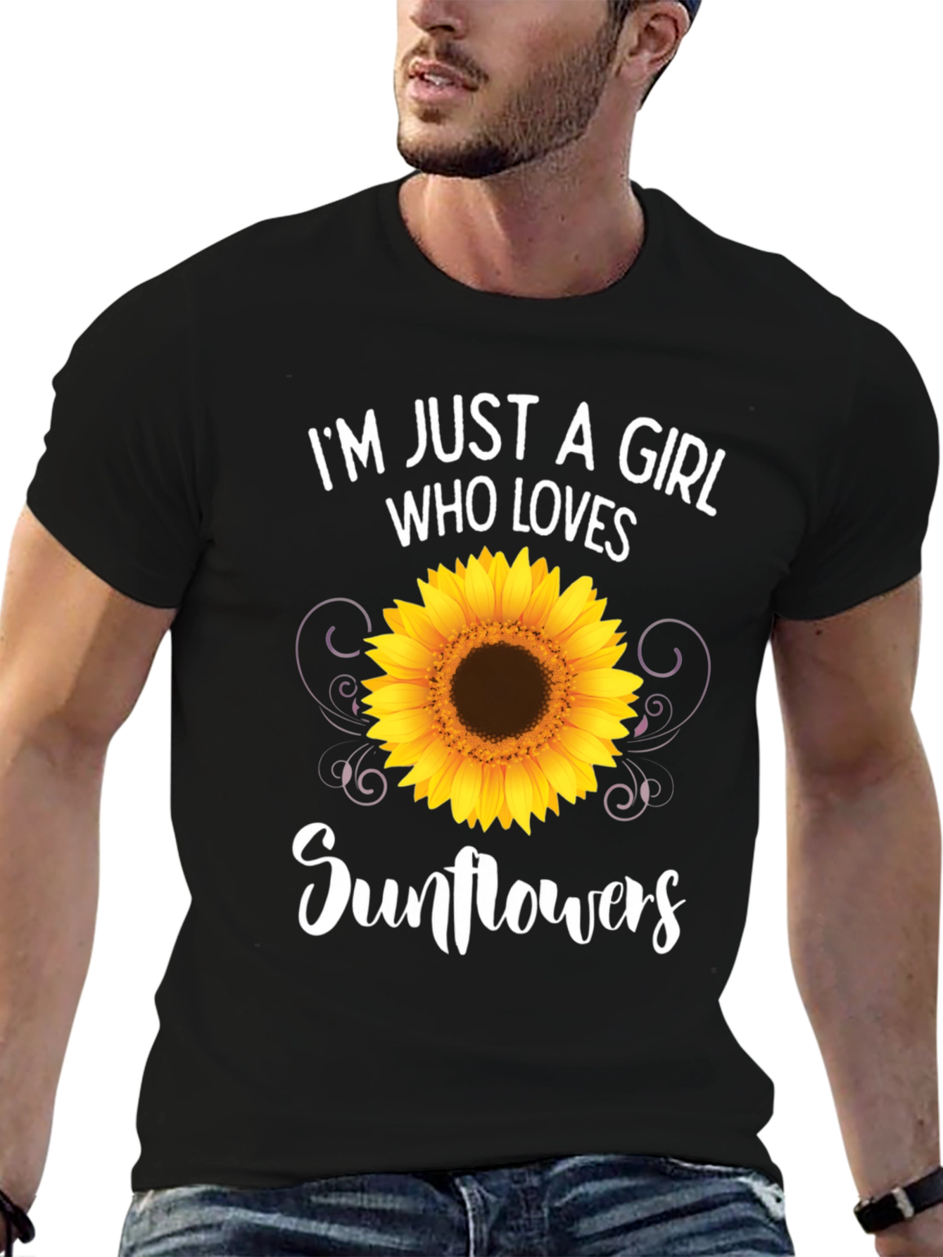 Sunflower Lover T-Shirt - Black Graphic Tee