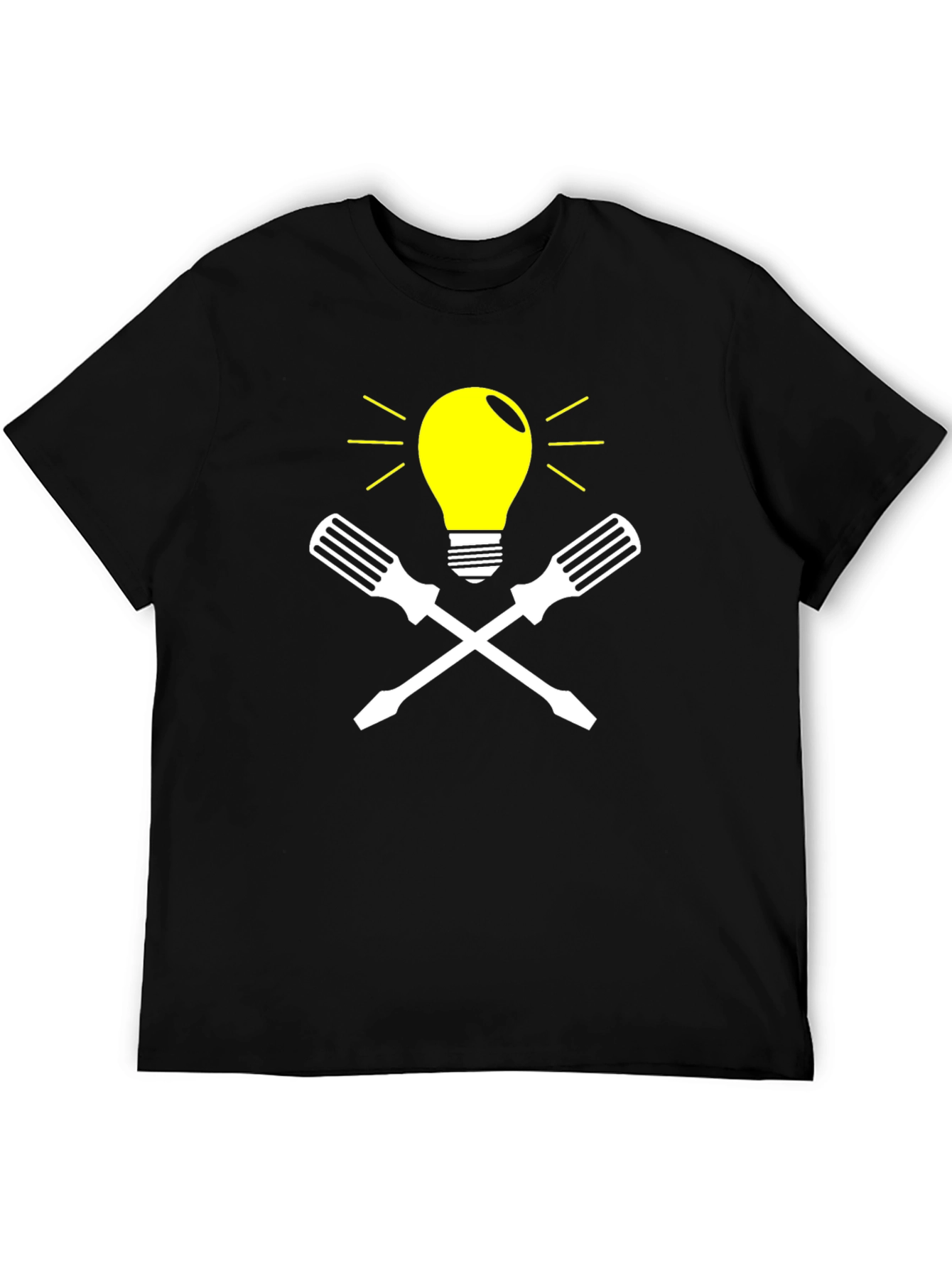 Electricians Idea T-Shirt - Lightbulb & Screwdrivers