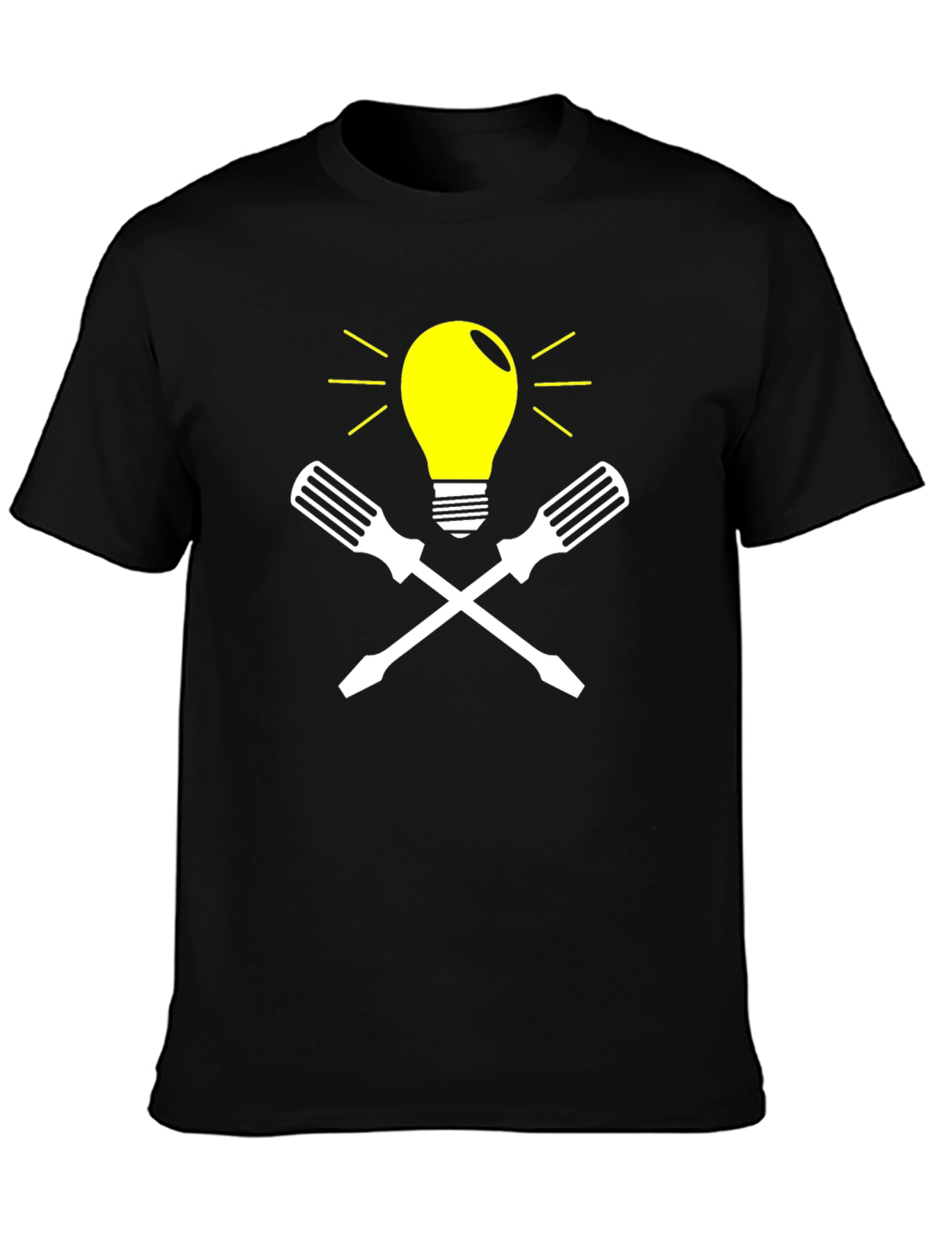 Electricians Idea T-Shirt - Lightbulb & Screwdrivers