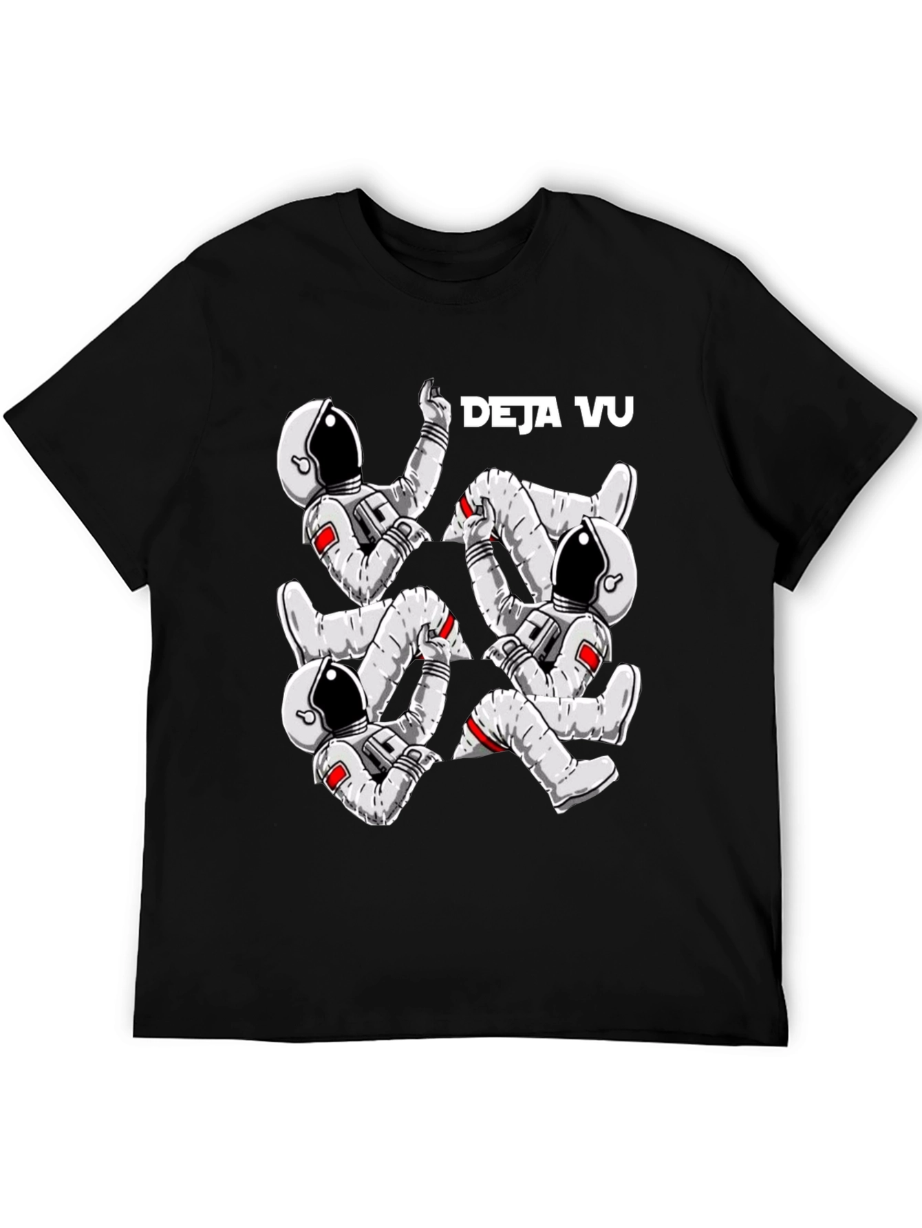 Deja Vu Astronauts Graphic T-Shirt - Trendy Space Design
