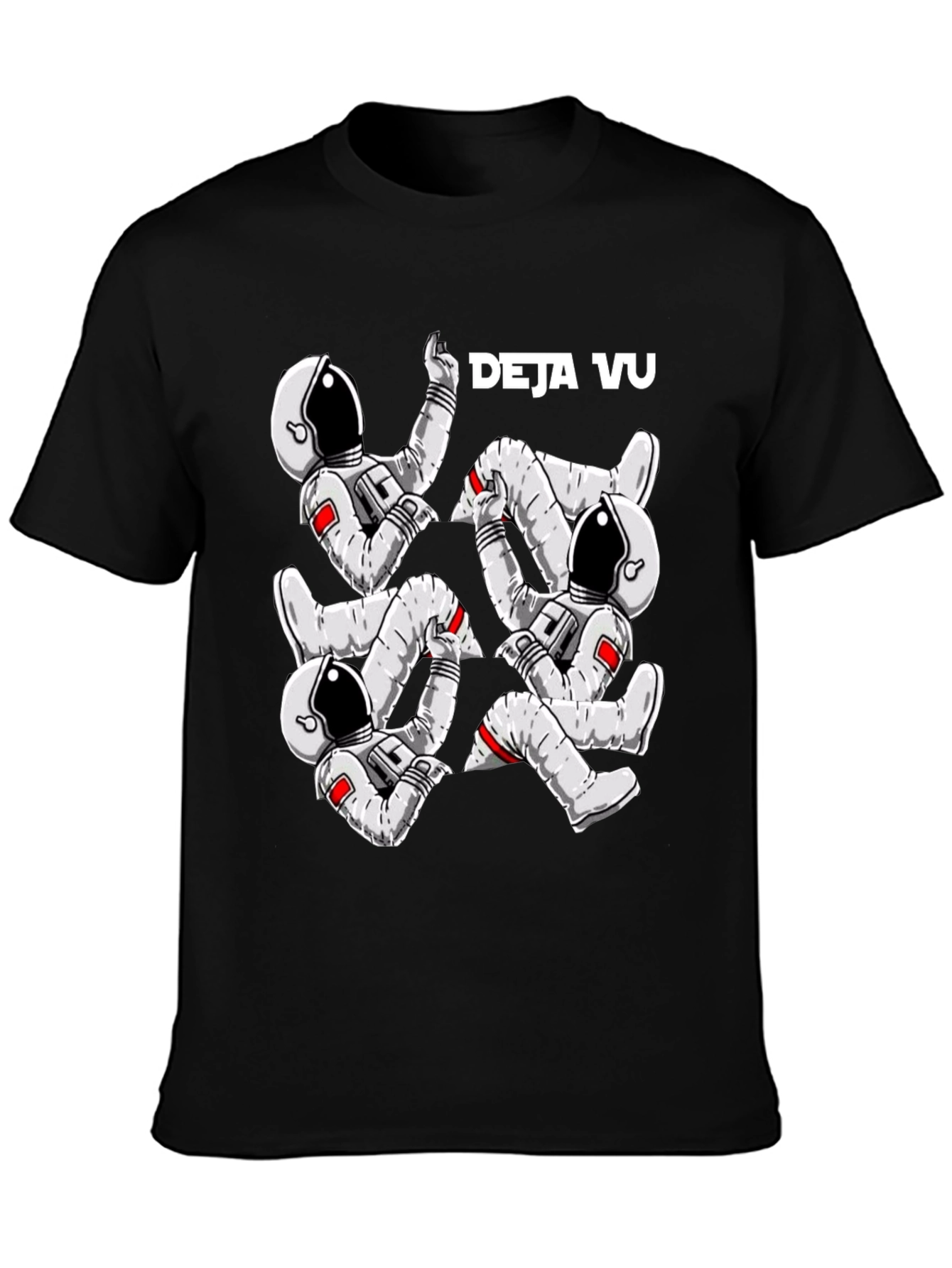 Deja Vu Astronauts Graphic T-Shirt - Trendy Space Design