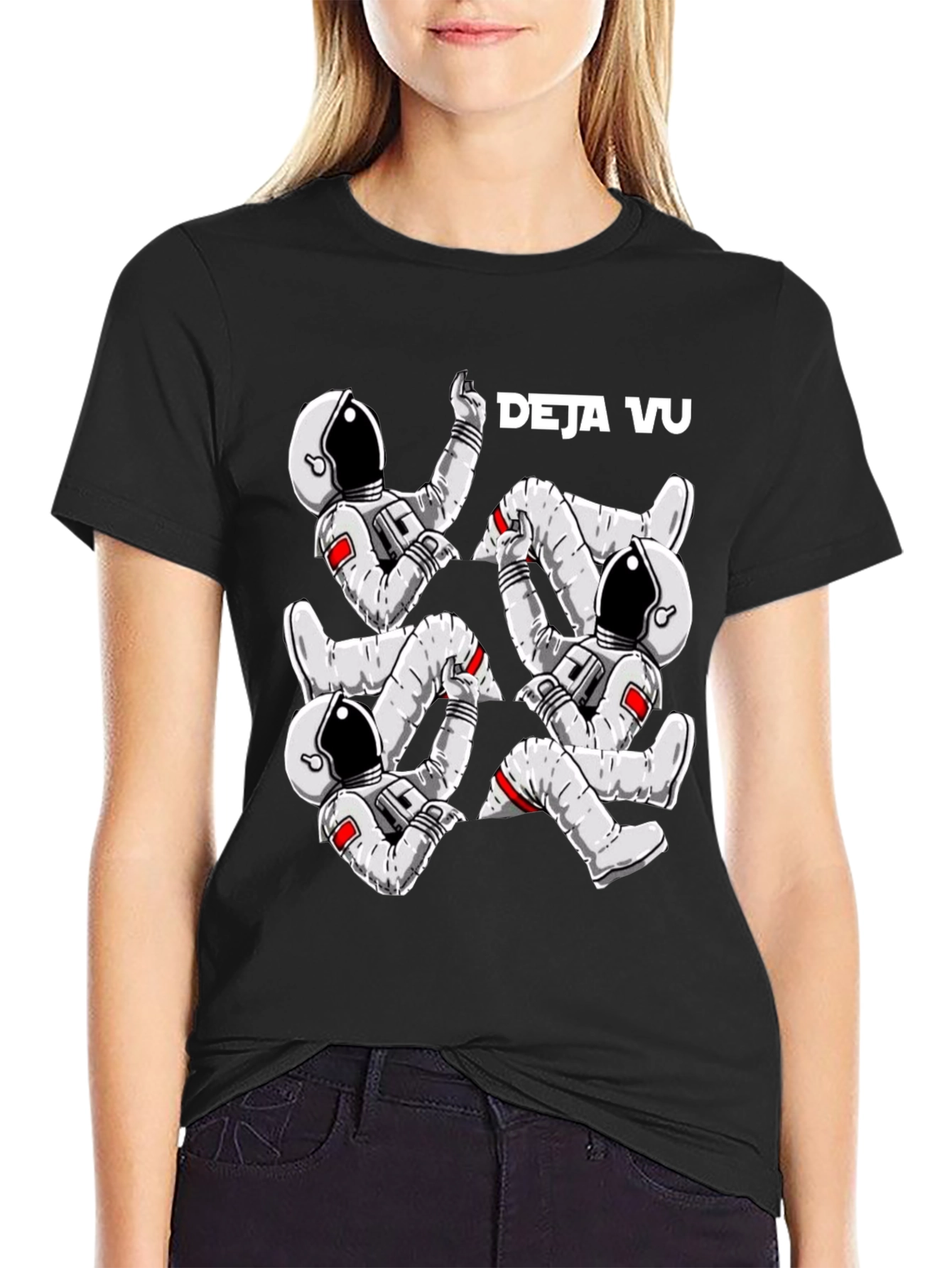 Deja Vu Astronauts Graphic T-Shirt - Trendy Space Design