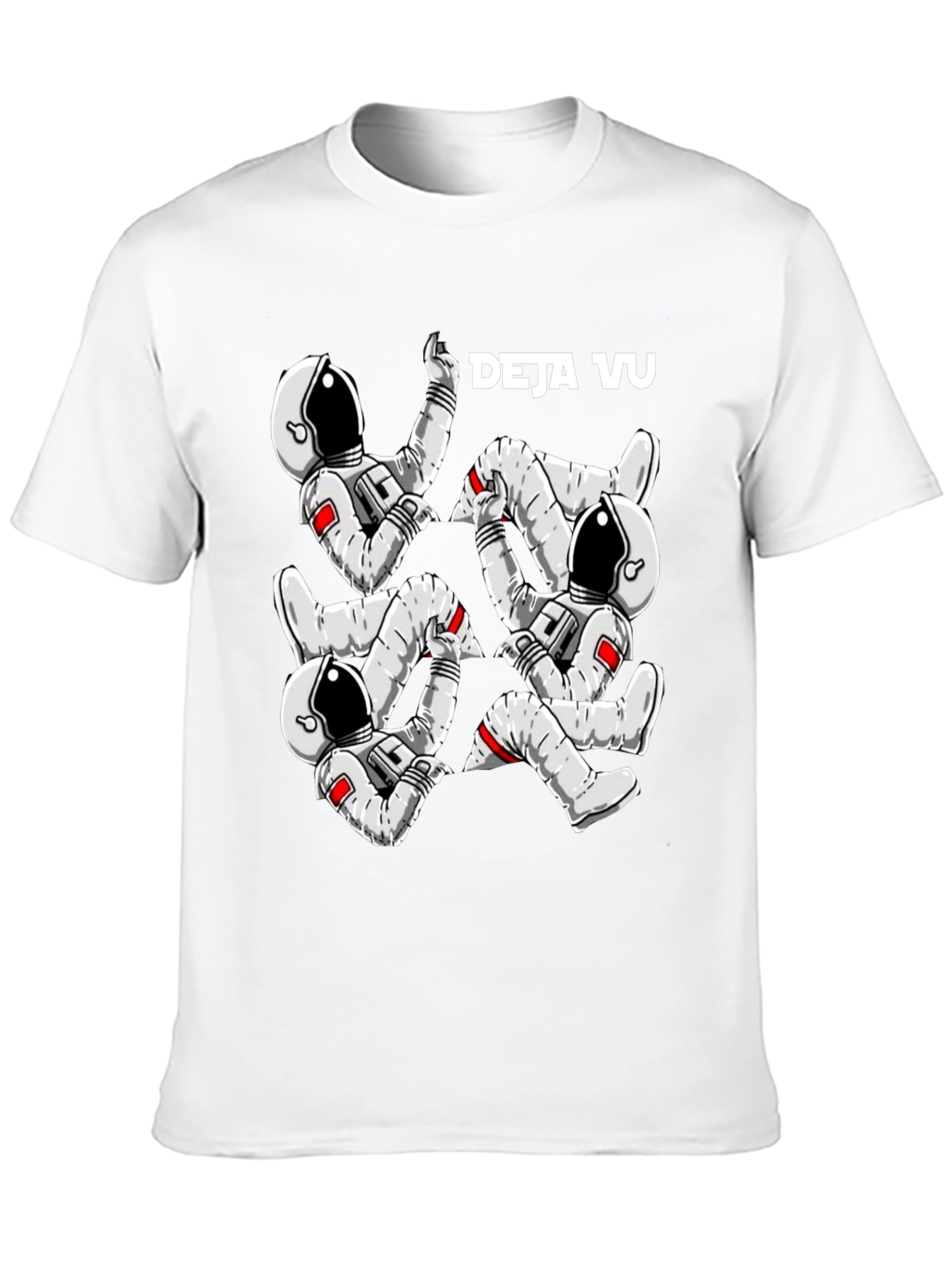 Deja Vu Astronauts Graphic T-Shirt - Trendy Space Design