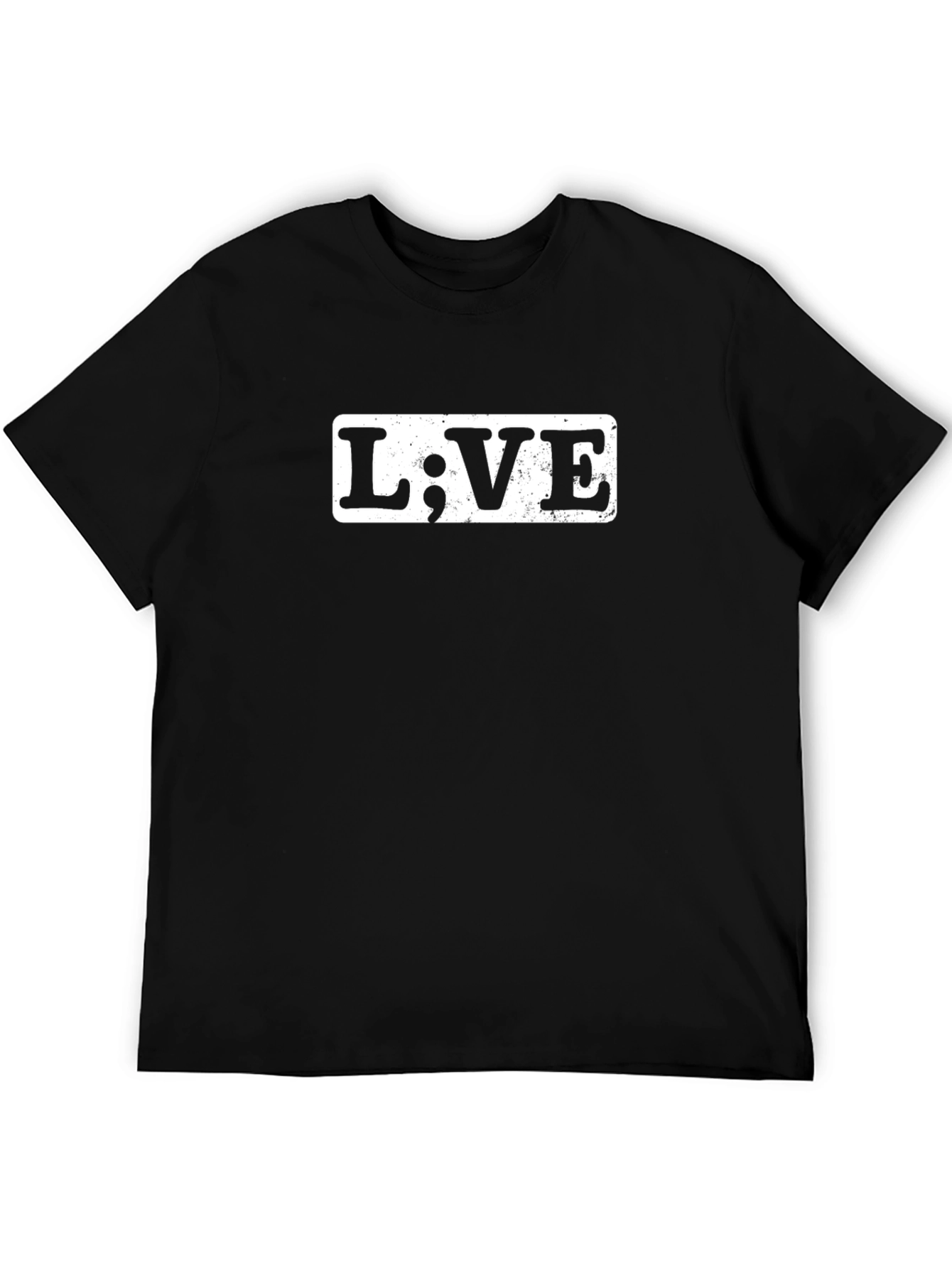 Semicolon T-Shirt: Live On Graphic Tee