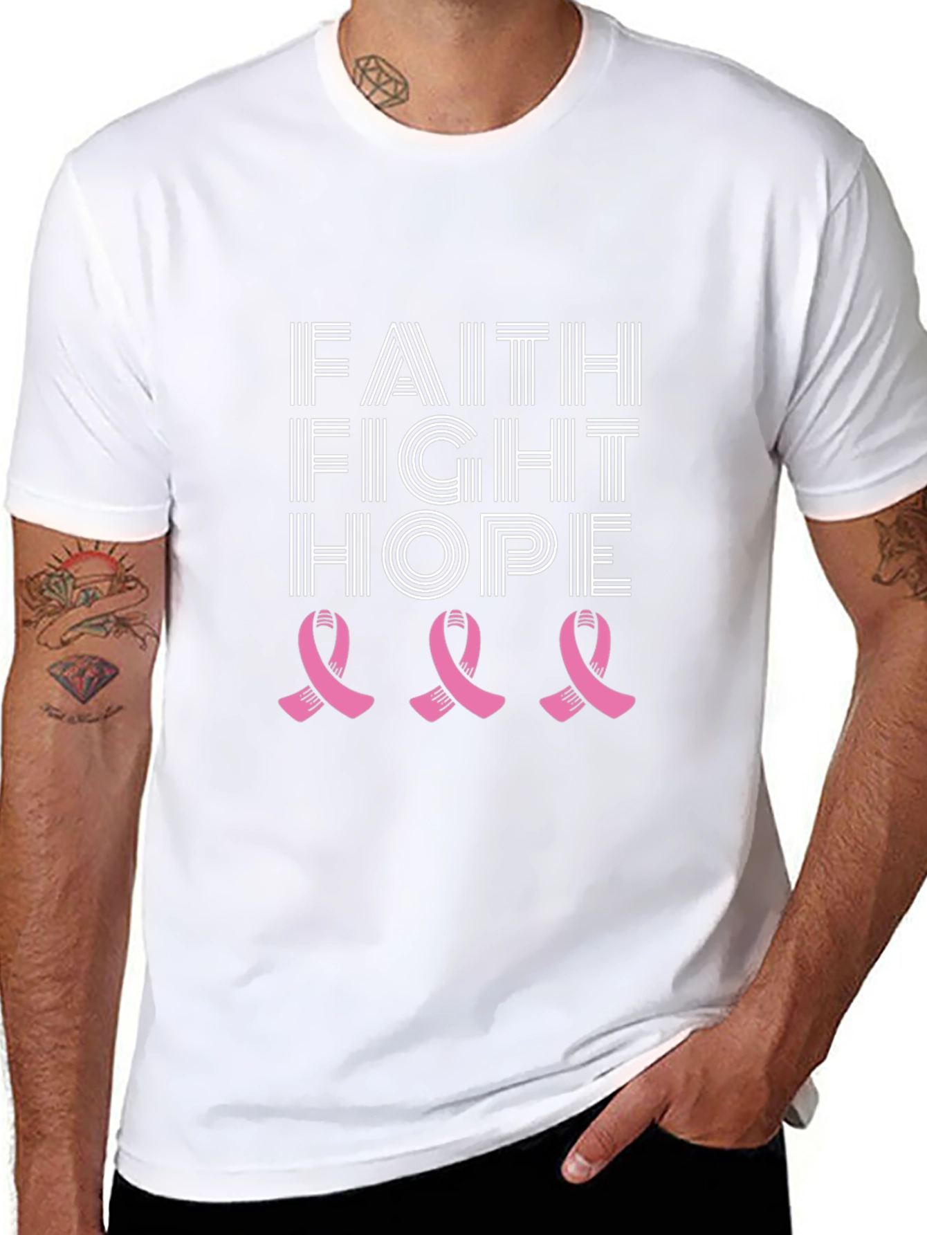 Faith Fight Hope Breast Cancer Awareness T-Shirt