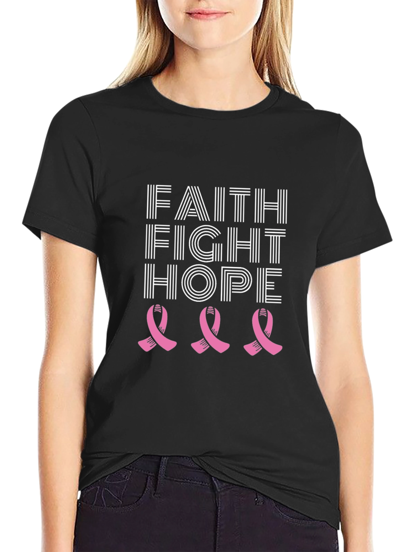 Faith Fight Hope Breast Cancer Awareness T-Shirt