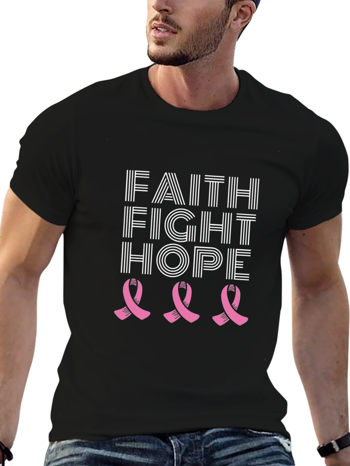 Faith Fight Hope Breast Cancer Awareness T-Shirt