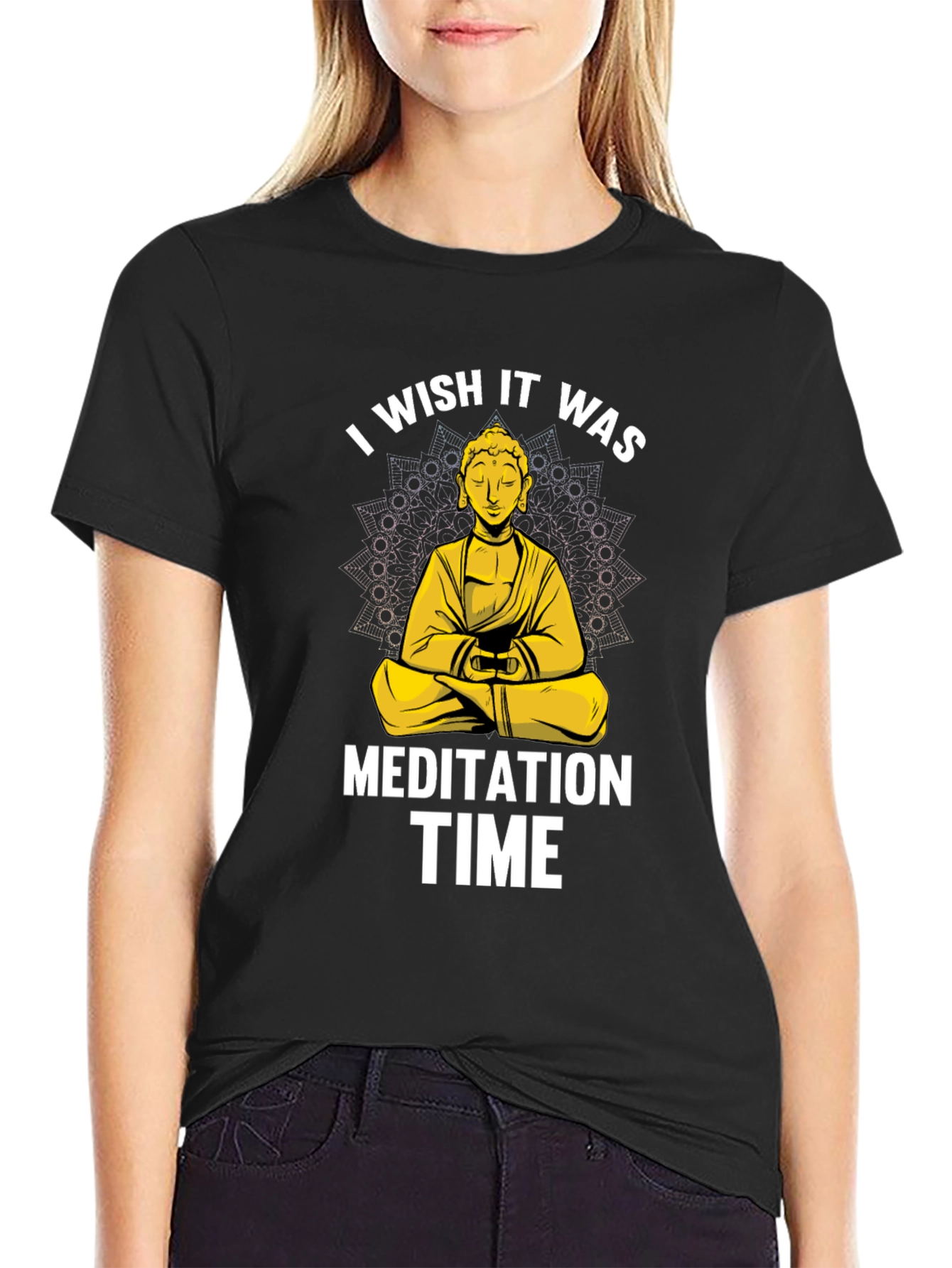 Meditation Time Buddha Graphic T-Shirt Relaxed Fit