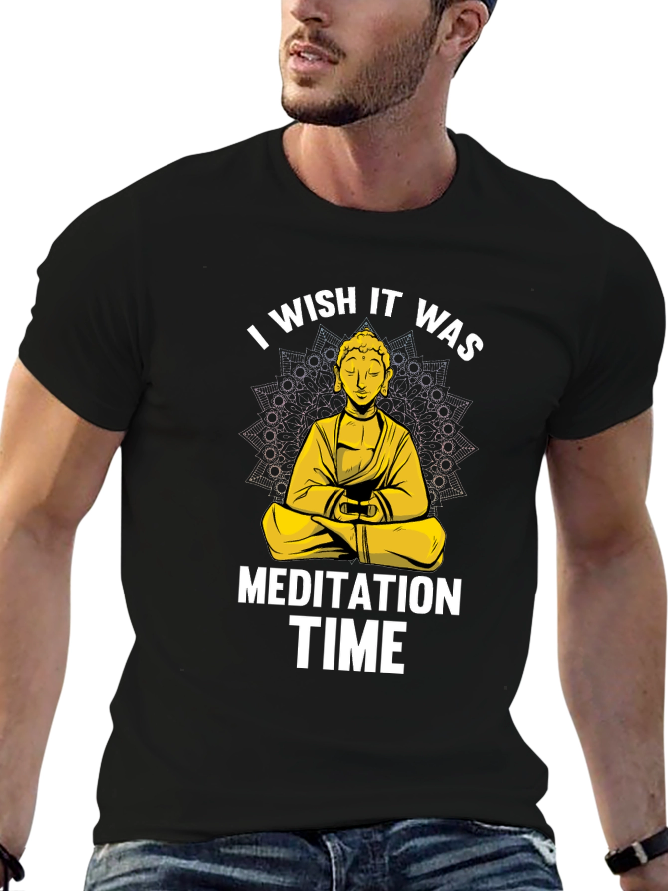 Meditation Time Buddha Graphic T-Shirt Relaxed Fit