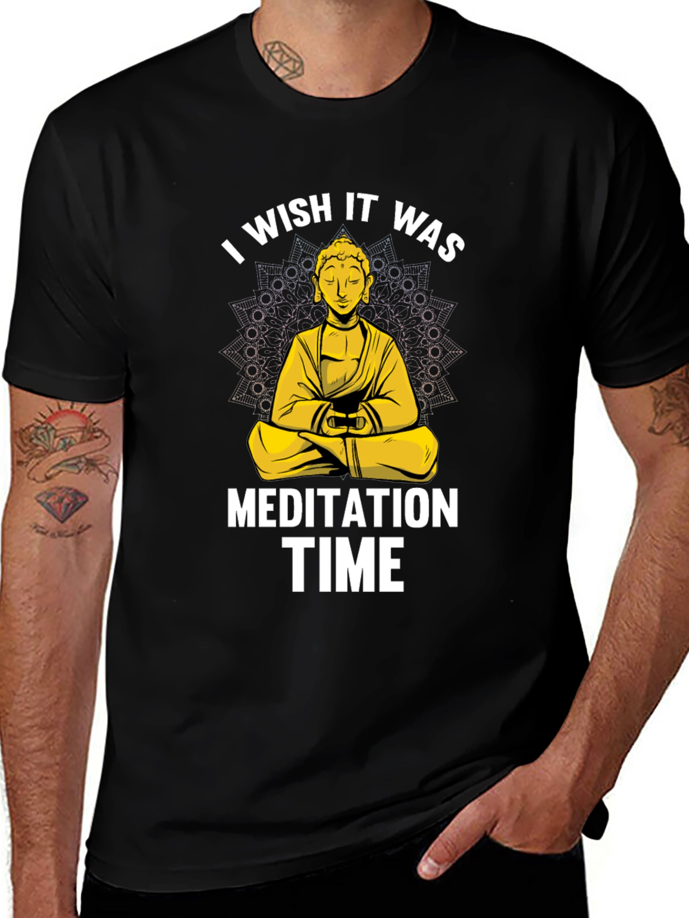 Meditation Time Buddha Graphic T-Shirt Relaxed Fit