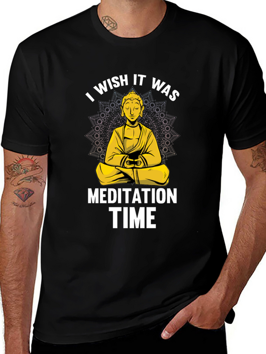 Meditation Time Buddha Graphic T-Shirt Relaxed Fit