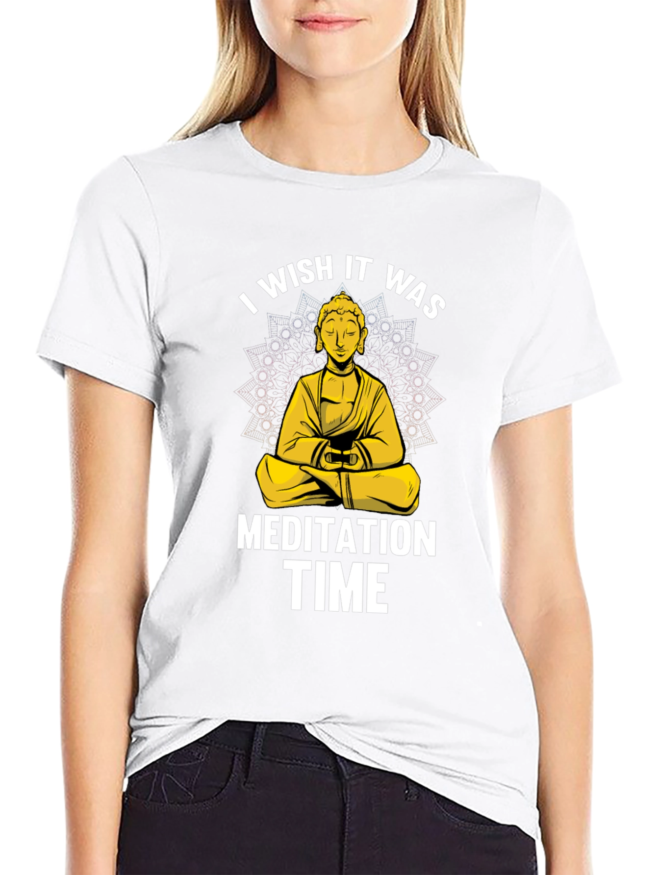 Meditation Time Buddha Graphic T-Shirt Relaxed Fit