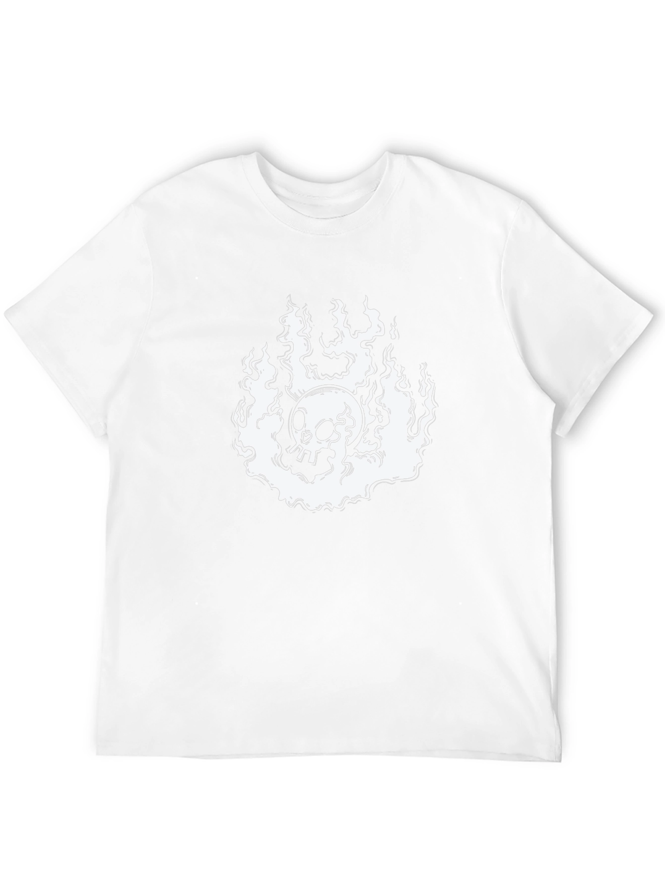 Skull in Flames Black Graphic Tee