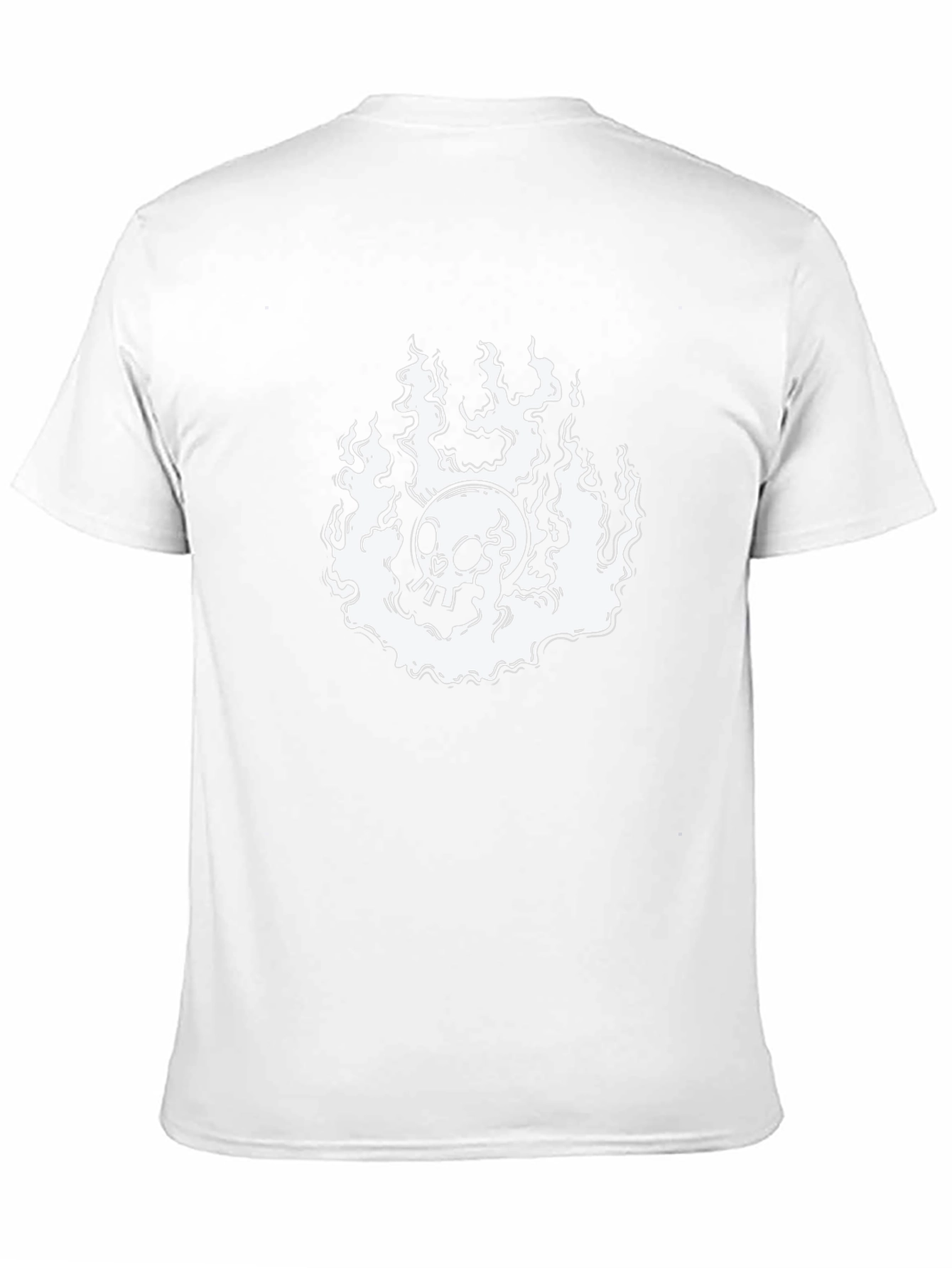 Skull in Flames Black Graphic Tee