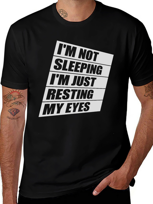 Funny Resting My Eyes Mens Black T-Shirt
