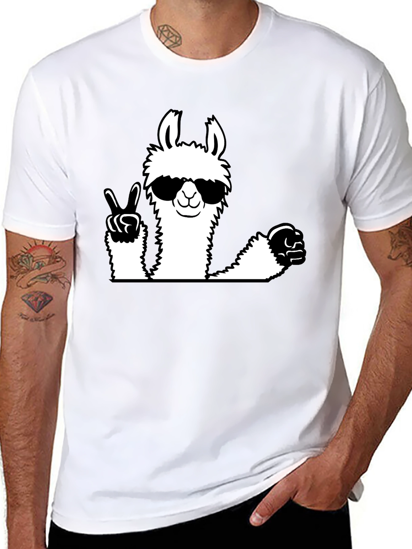 Cool Llama Graphic Tee - Peace & Style!