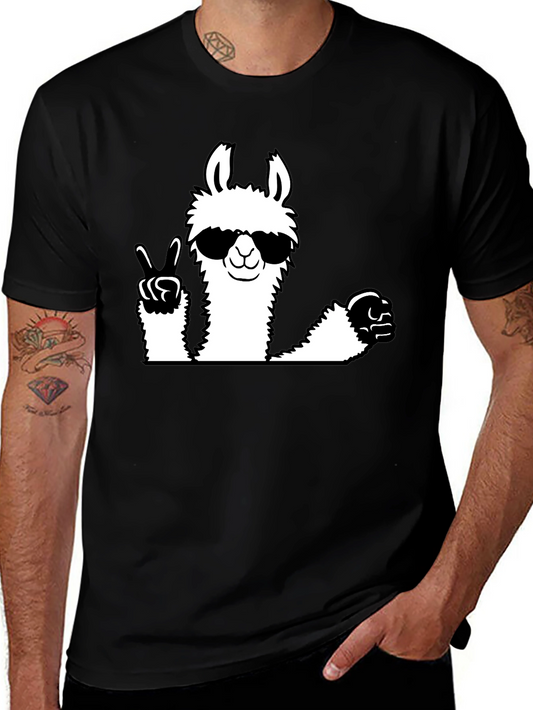 Cool Llama Graphic Tee - Peace & Style!