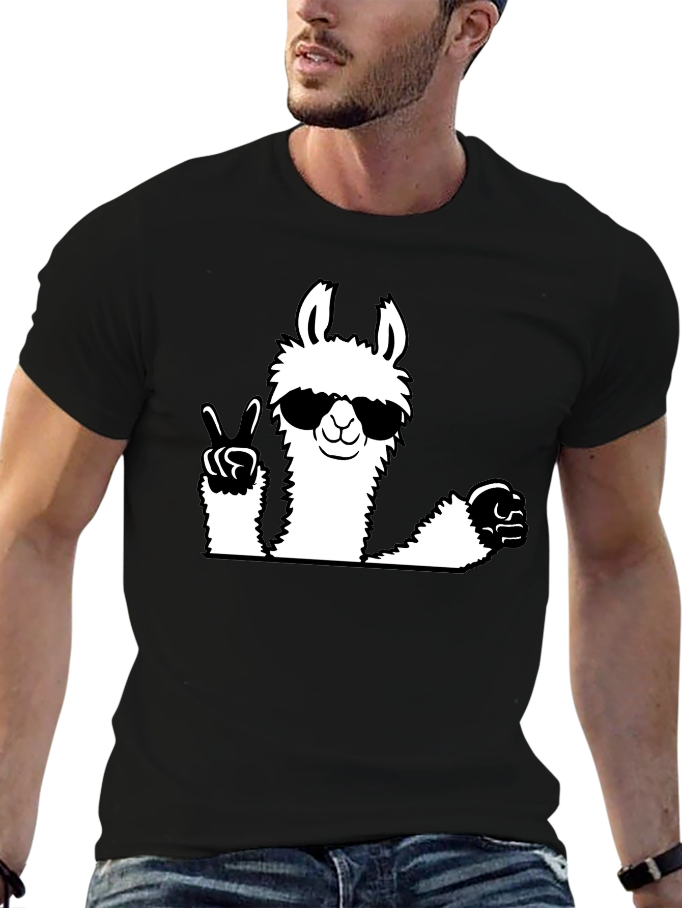 Cool Llama Graphic Tee - Peace & Style!