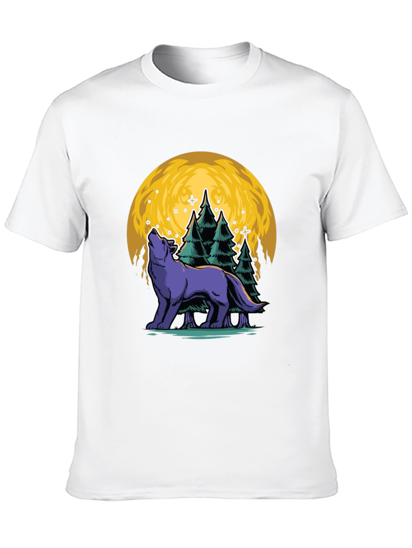 Wolf Moon Graphic Tee - Black Cotton T-Shirt