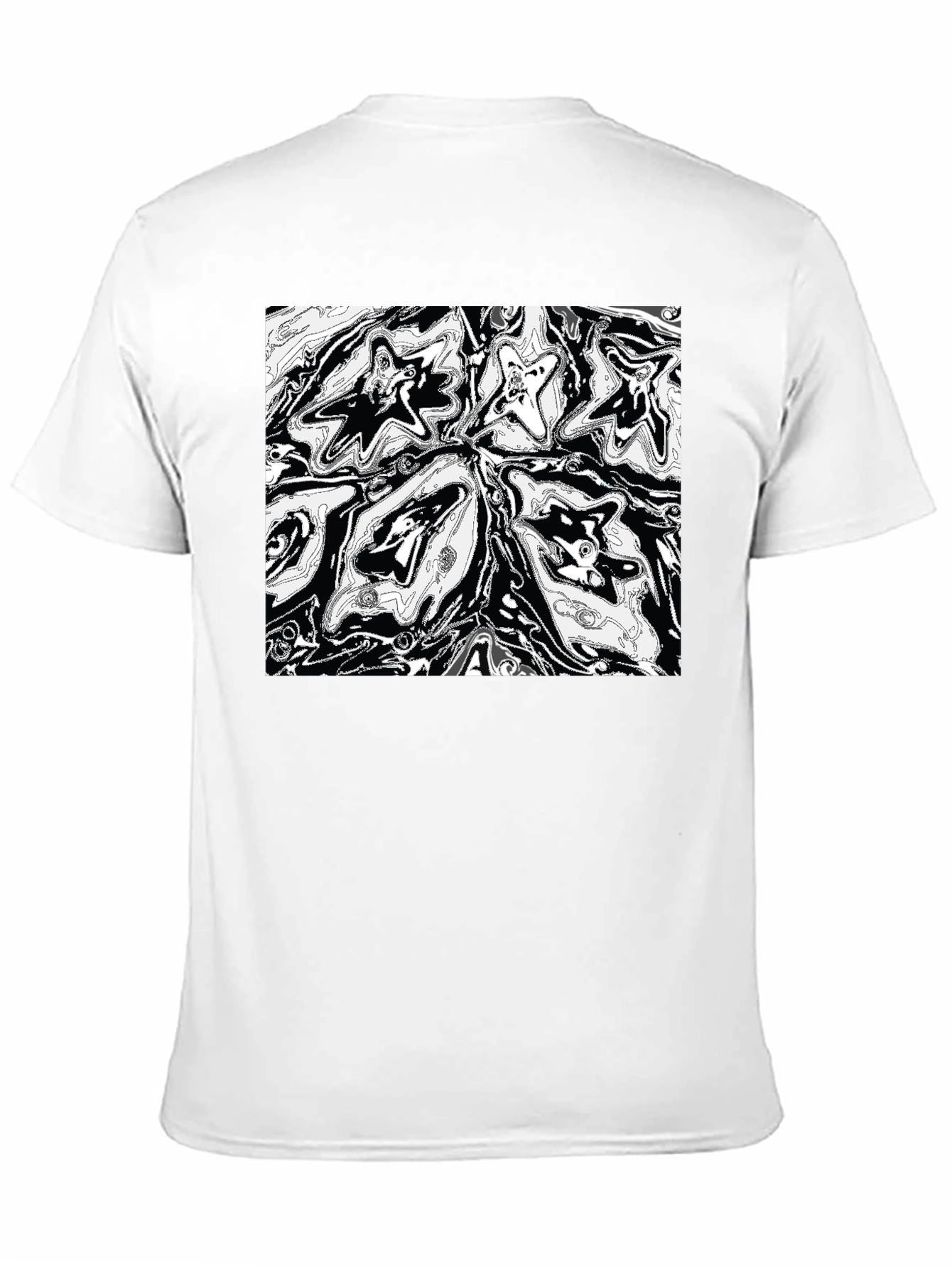 Abstract Starburst Graphic Print Black T-Shirt