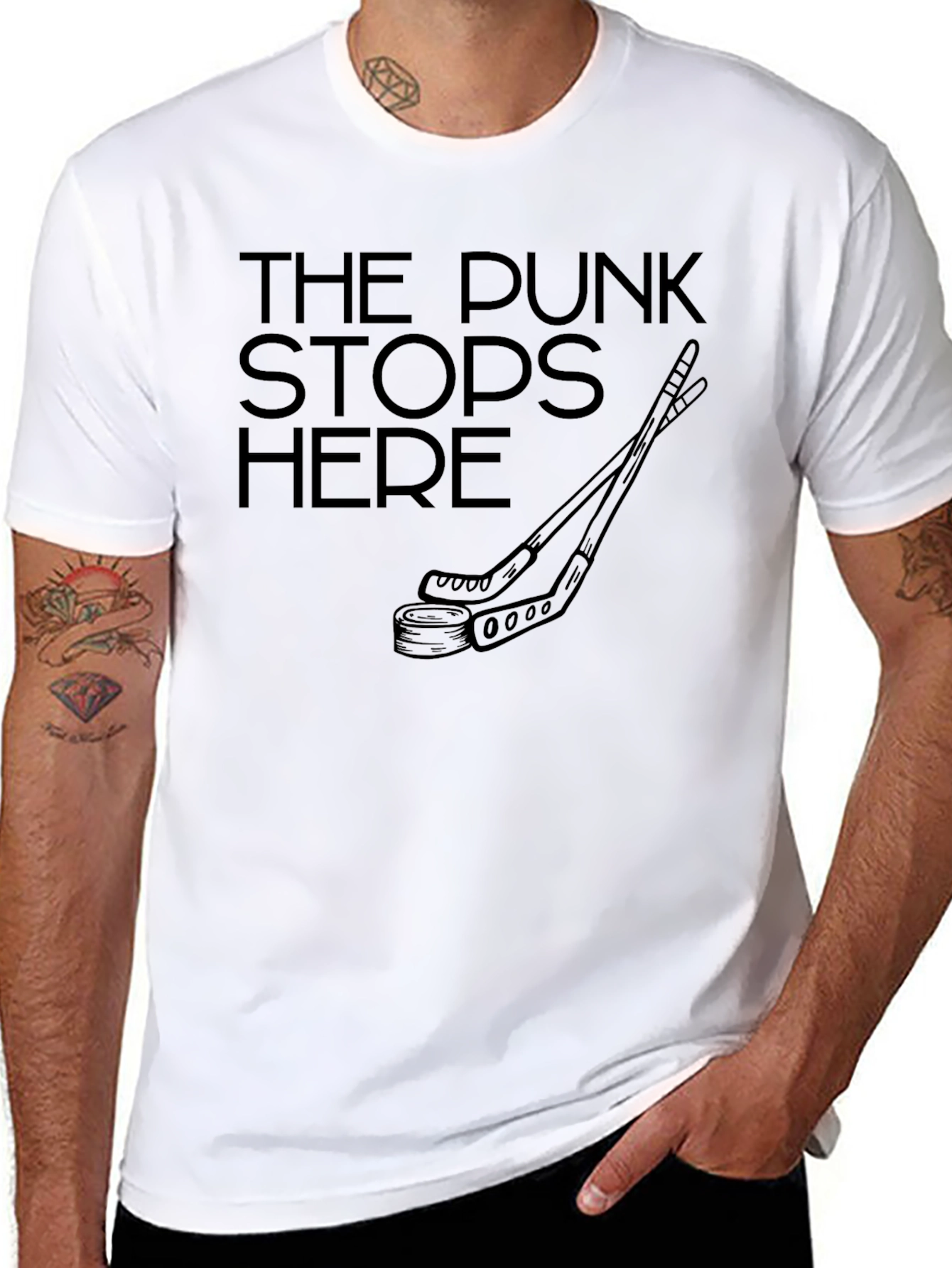 The Punk Stops Here Black Graphic Tee