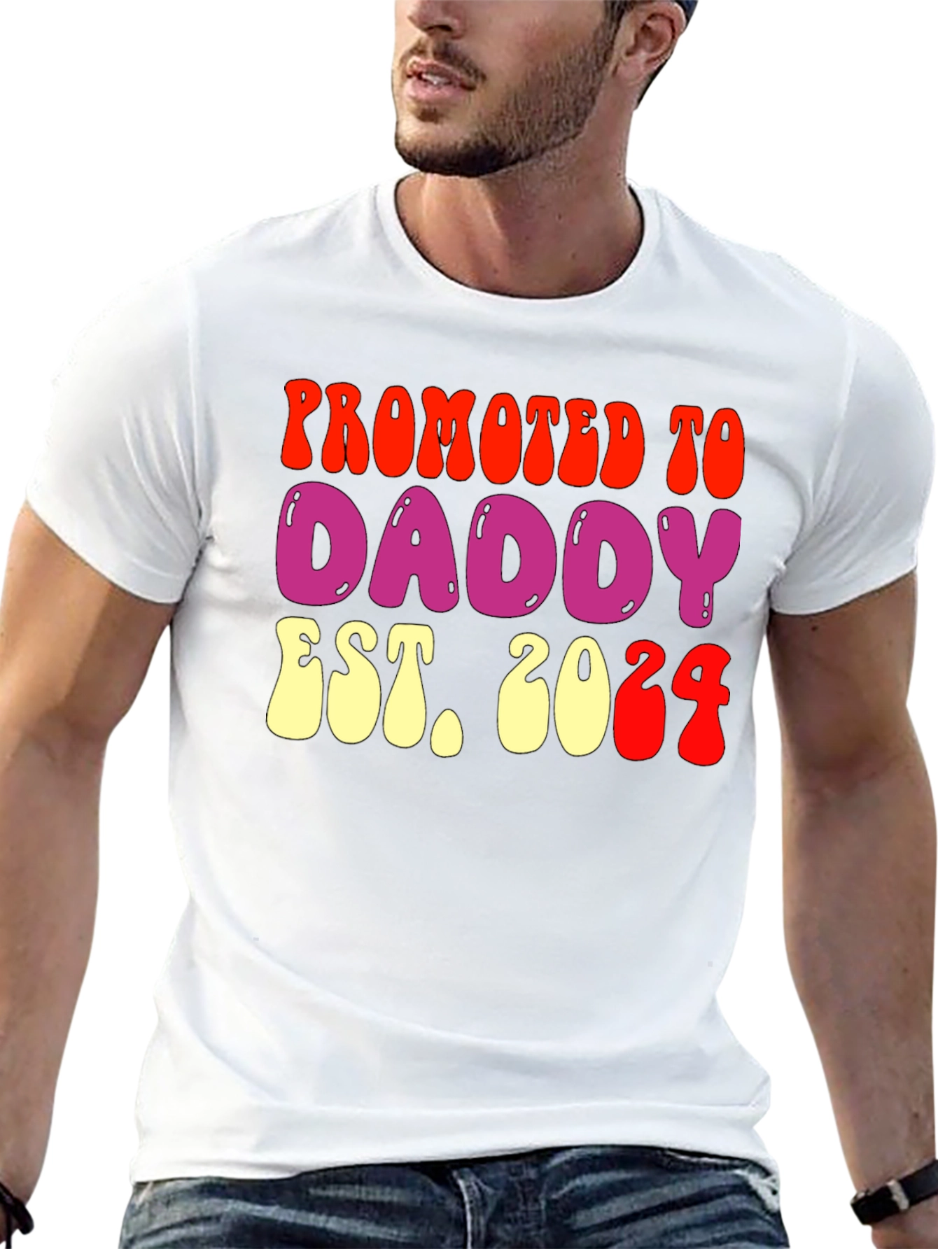 Promoted to Daddy Est 2024 Graphic T-Shirt