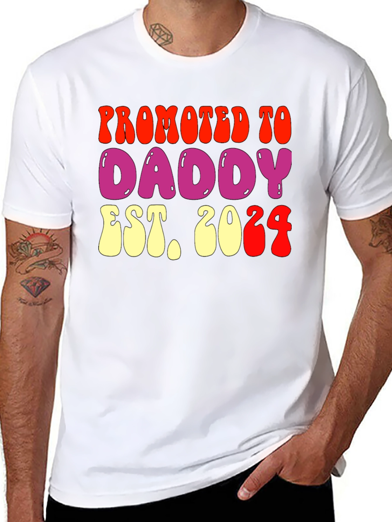 Promoted to Daddy Est 2024 Graphic T-Shirt