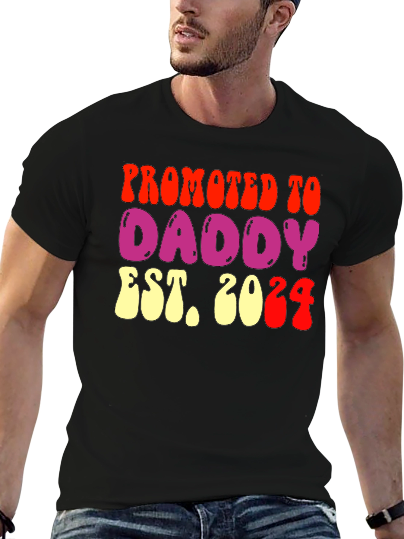 Promoted to Daddy Est 2024 Graphic T-Shirt