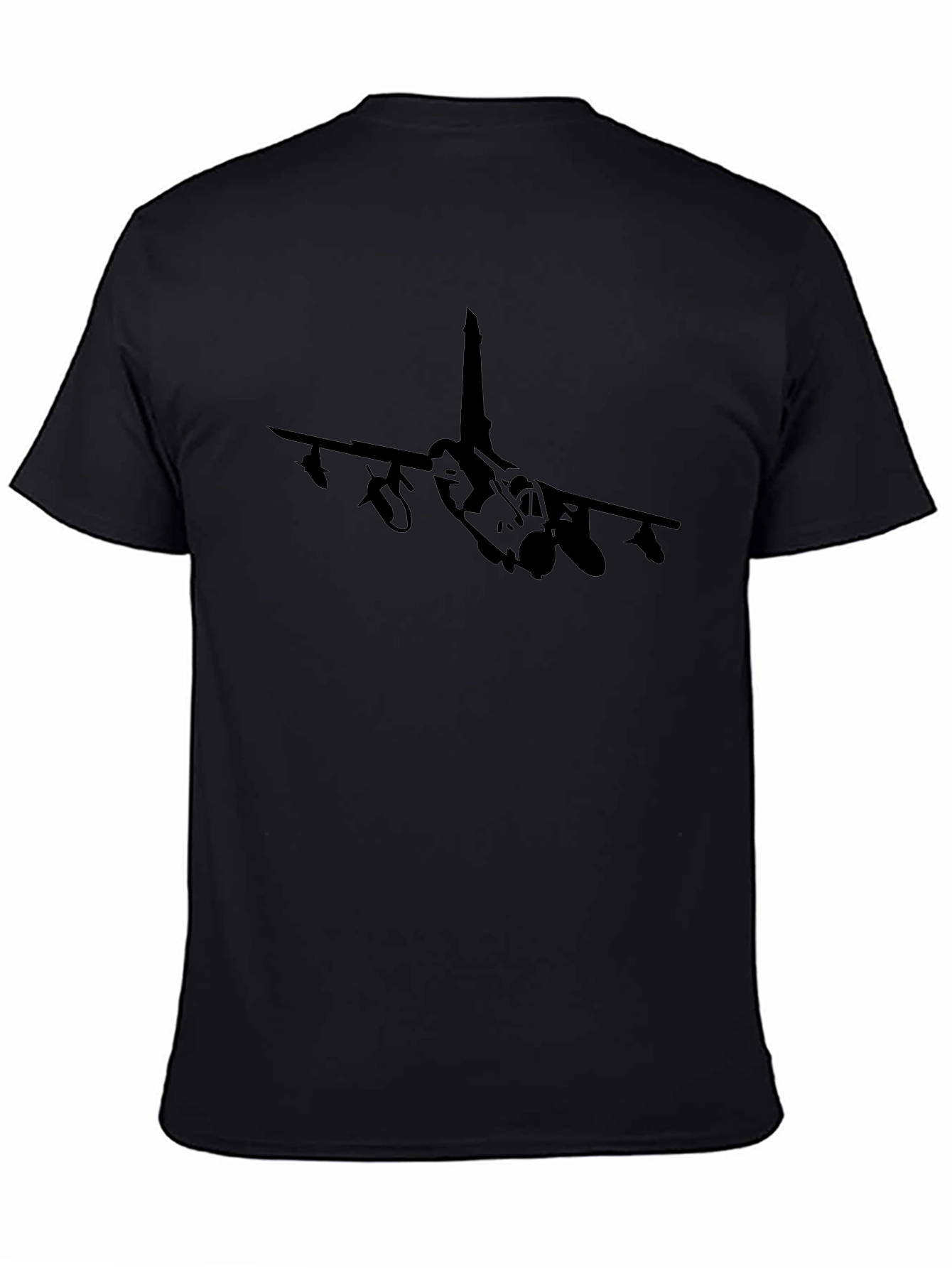 Jet Fighter Graphic Tee - Black Stylish Mens Fit