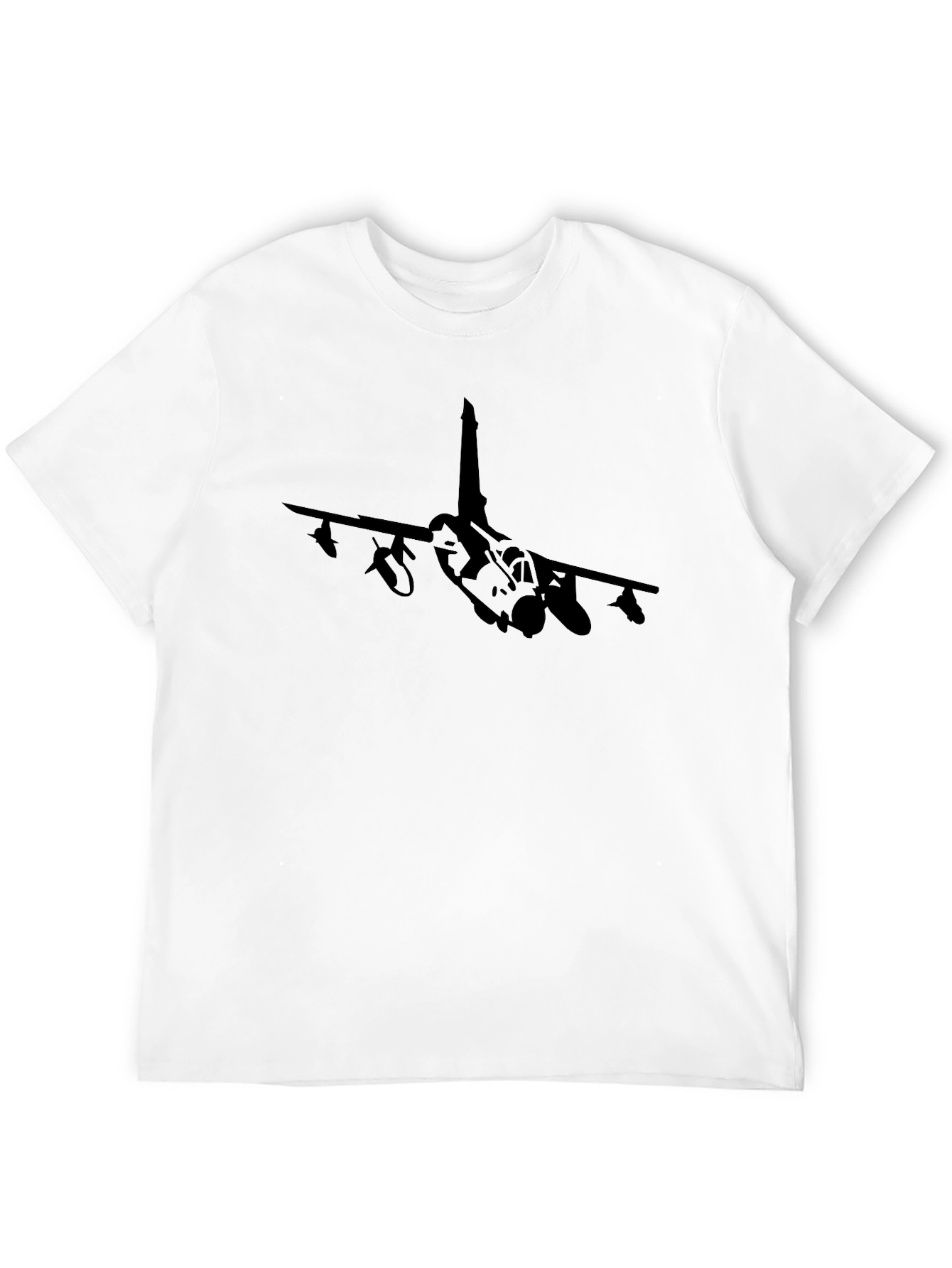 Jet Fighter Graphic Tee - Black Stylish Mens Fit