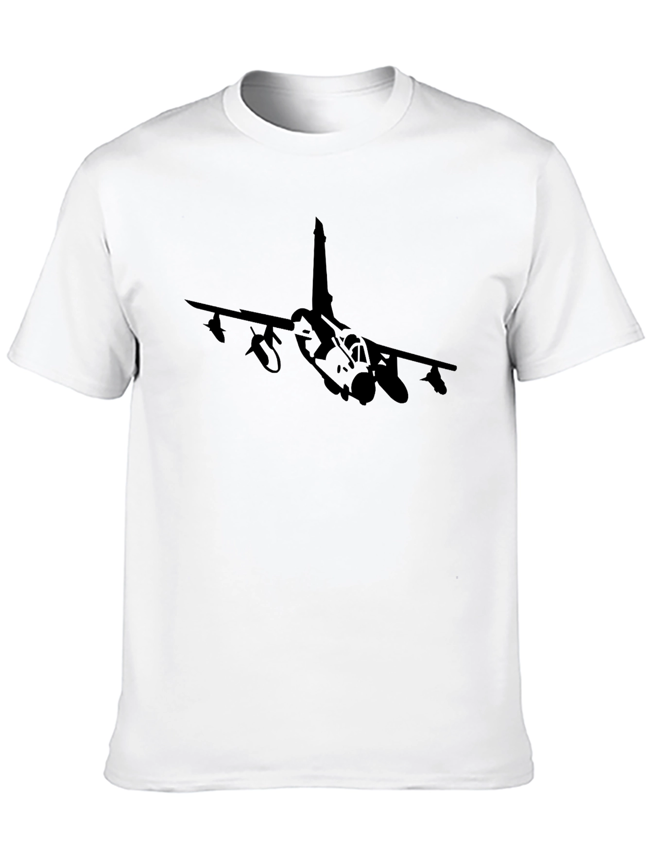 Jet Fighter Graphic Tee - Black Stylish Mens Fit