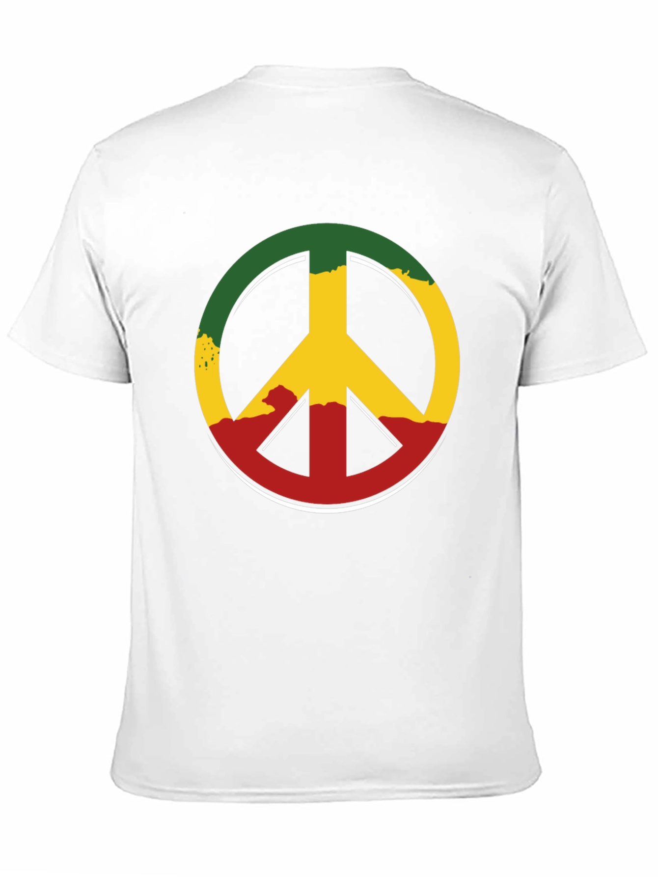 Rasta Peace Sign Graphic Tee - Casual Black T-Shirt
