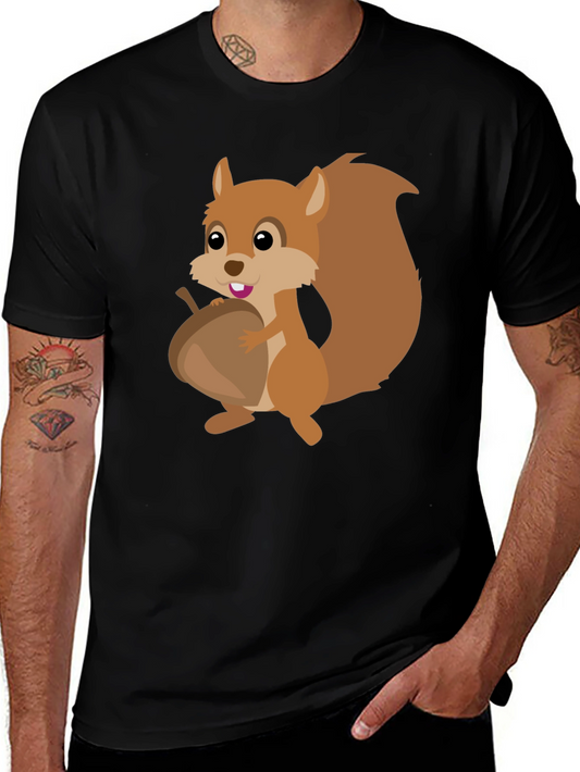 Squirrel Holding Acorn T-Shirt - Cute Animal Graphic Tee