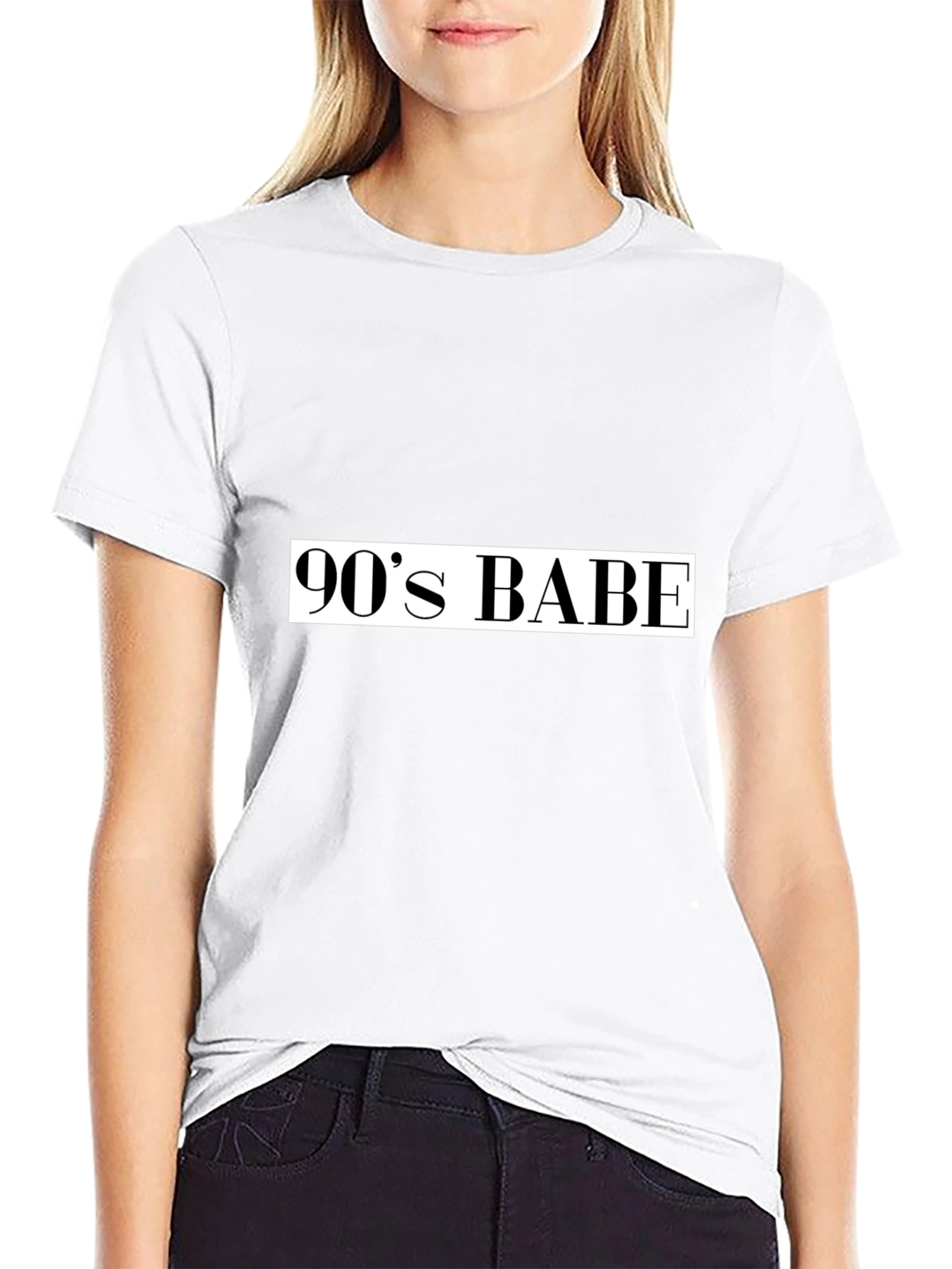 90s Babe Graphic Tee - Black Cotton T-Shirt