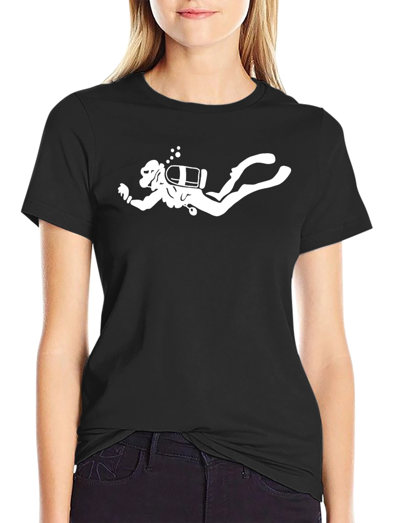 Diver Graphic T-Shirt - Black Cotton Tee