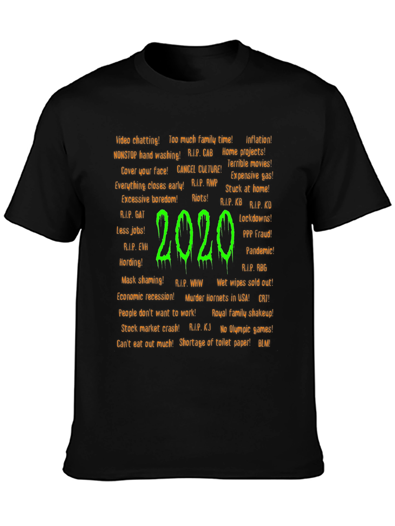 2020 T-Shirt: Pandemic & Pop Culture Black Tee