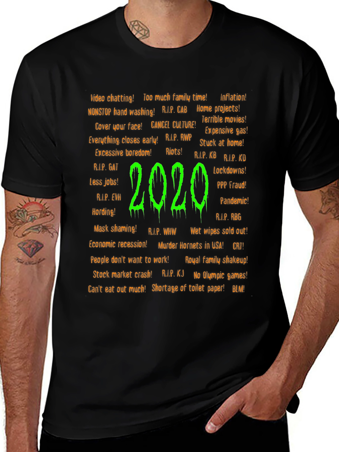 2020 T-Shirt: Pandemic & Pop Culture Black Tee