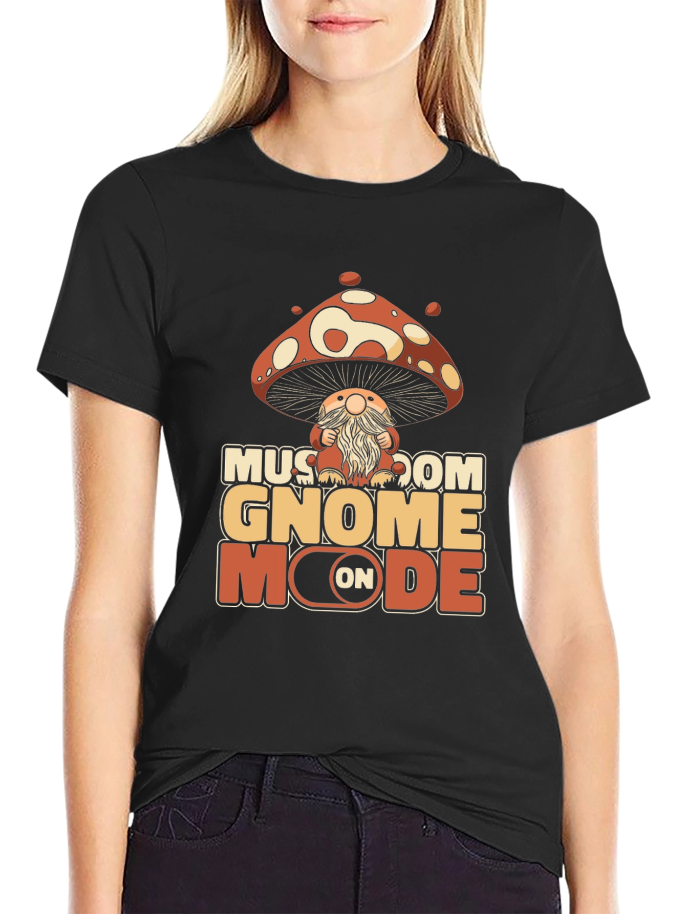 Mushroom Gnome Mode On T-Shirt - Whimsical Graphic Tee