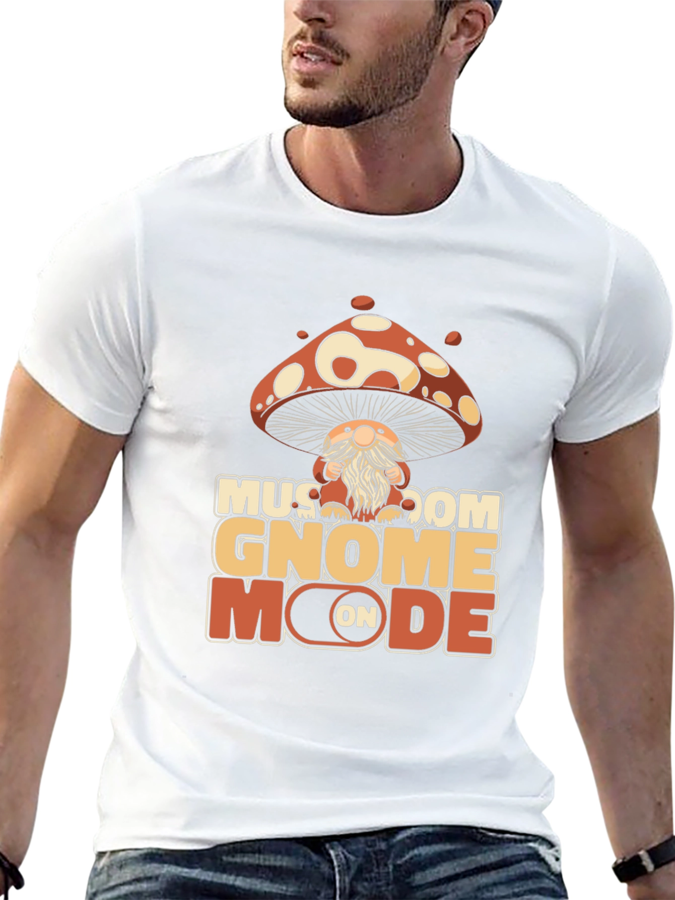 Mushroom Gnome Mode On T-Shirt - Whimsical Graphic Tee