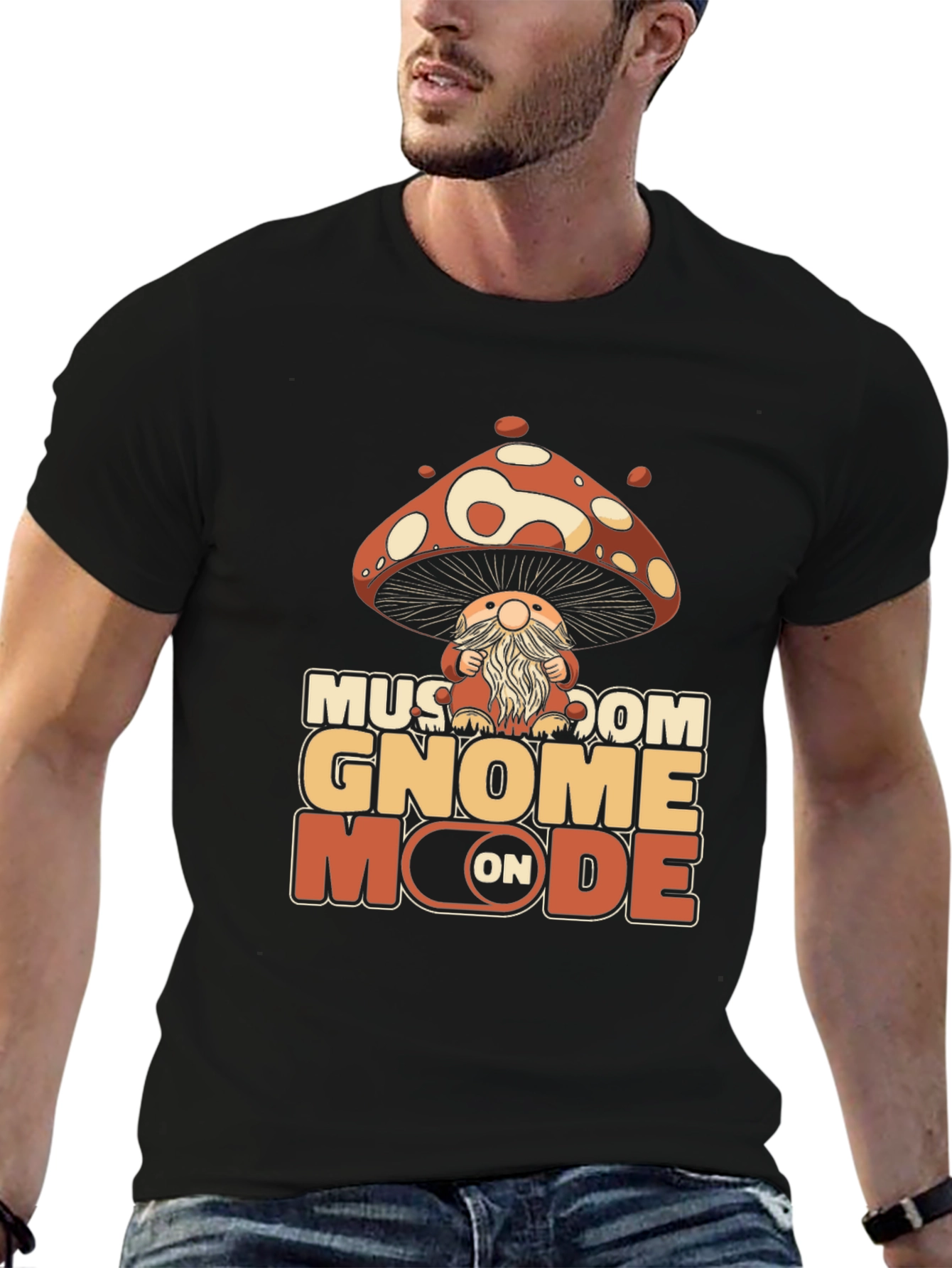Mushroom Gnome Mode On T-Shirt - Whimsical Graphic Tee
