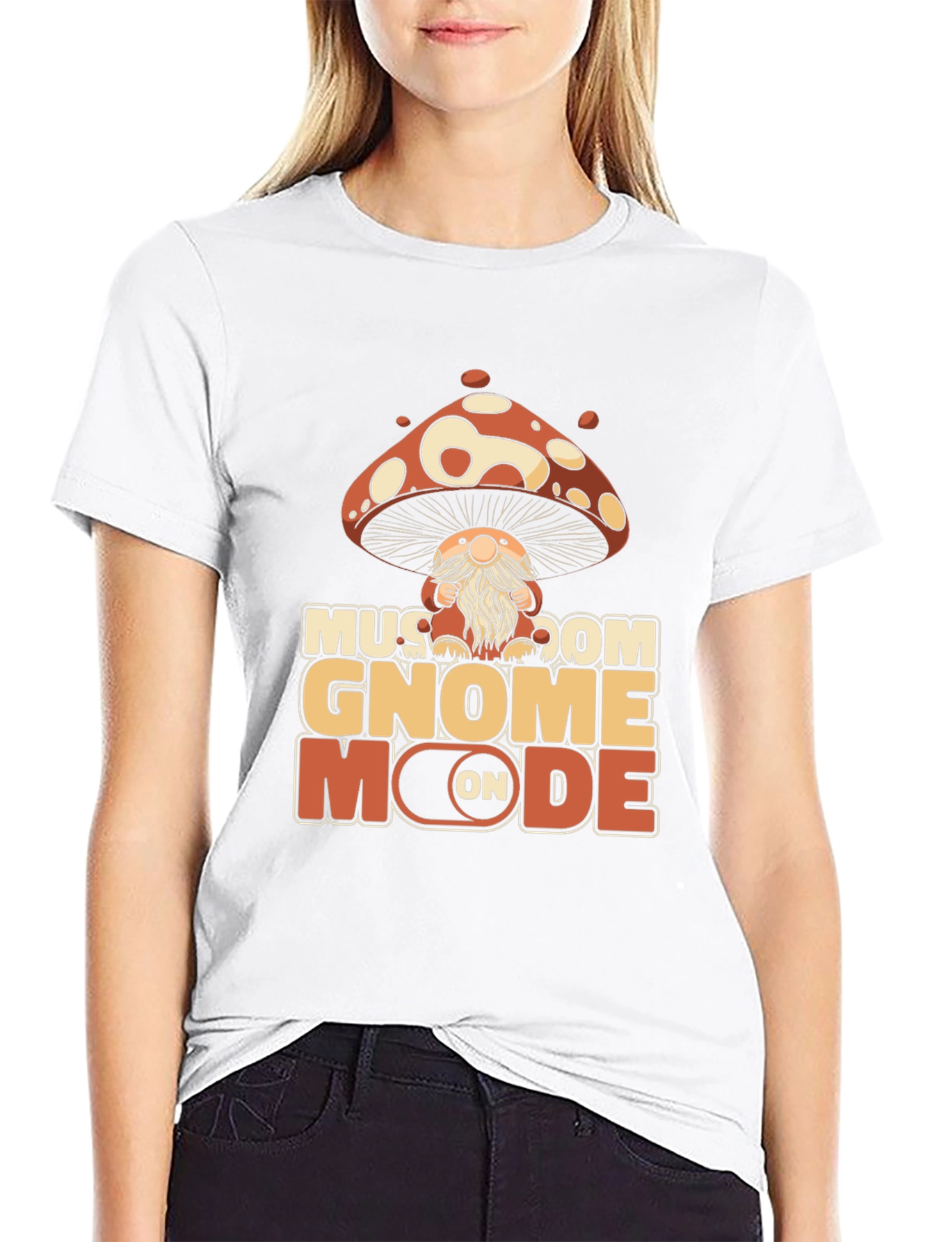 Mushroom Gnome Mode On T-Shirt - Whimsical Graphic Tee