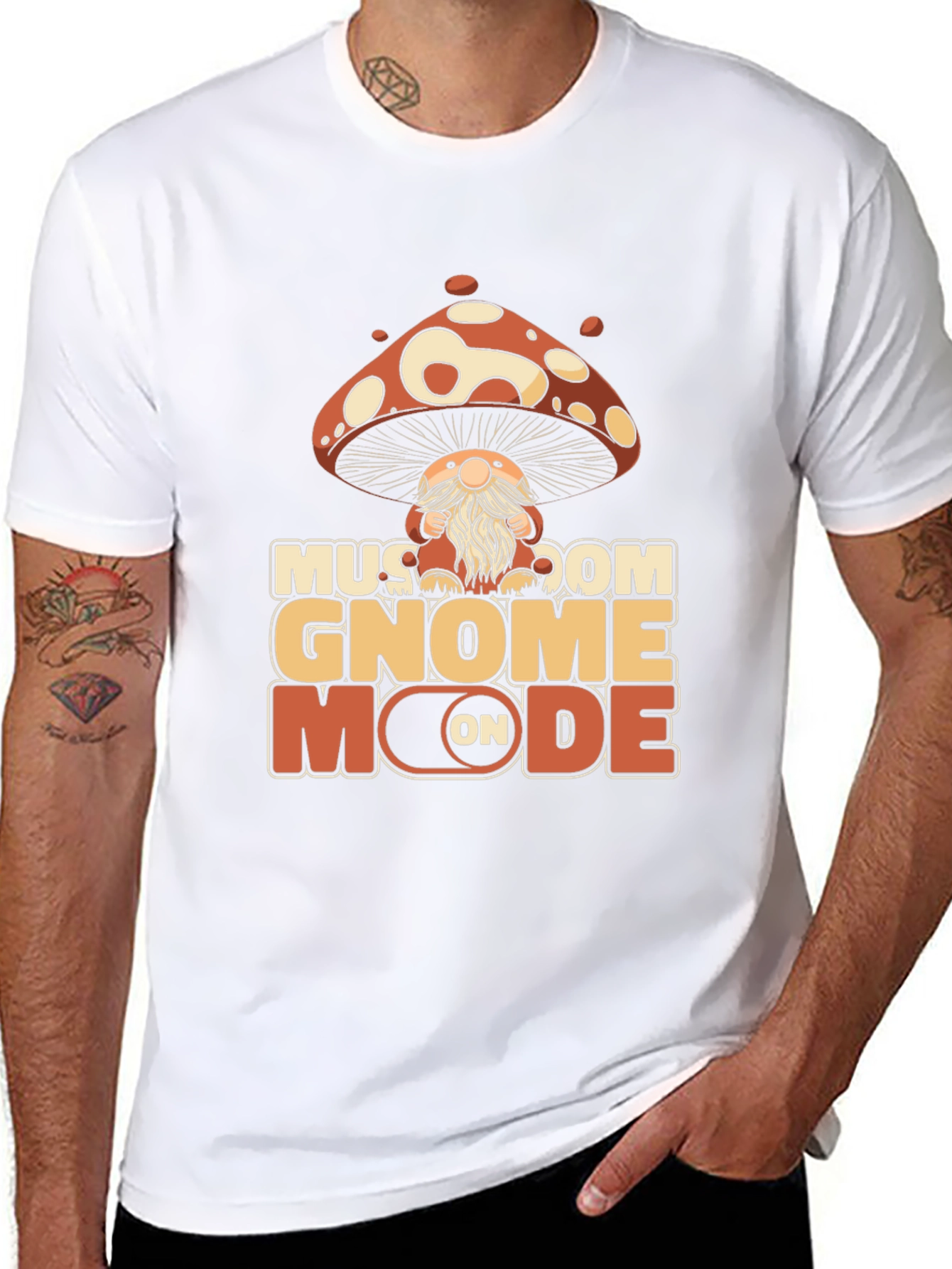 Mushroom Gnome Mode On T-Shirt - Whimsical Graphic Tee
