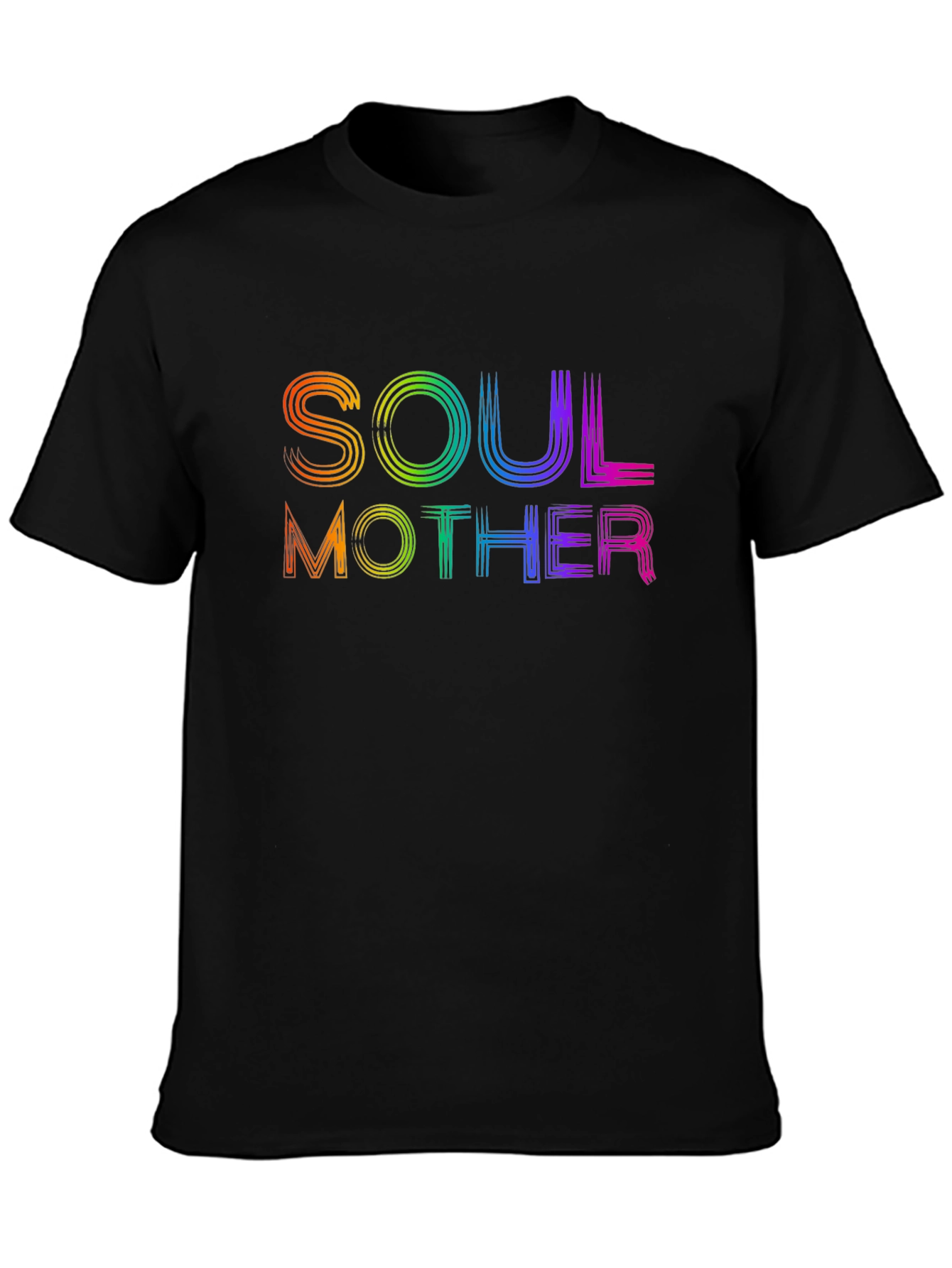 Soul Mother Rainbow Graphic T-Shirt - Black