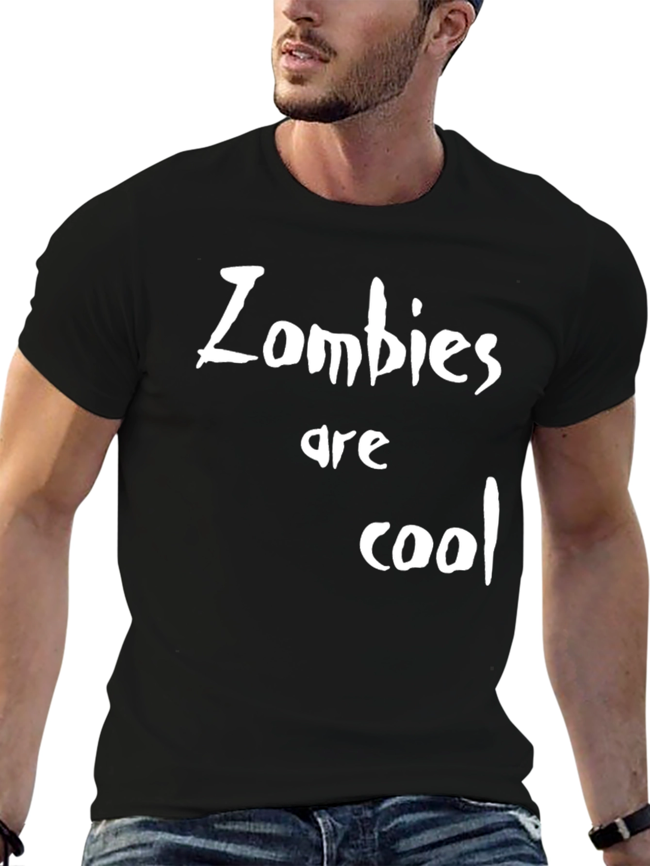 Zombies are Cool Black Graphic T-Shirt