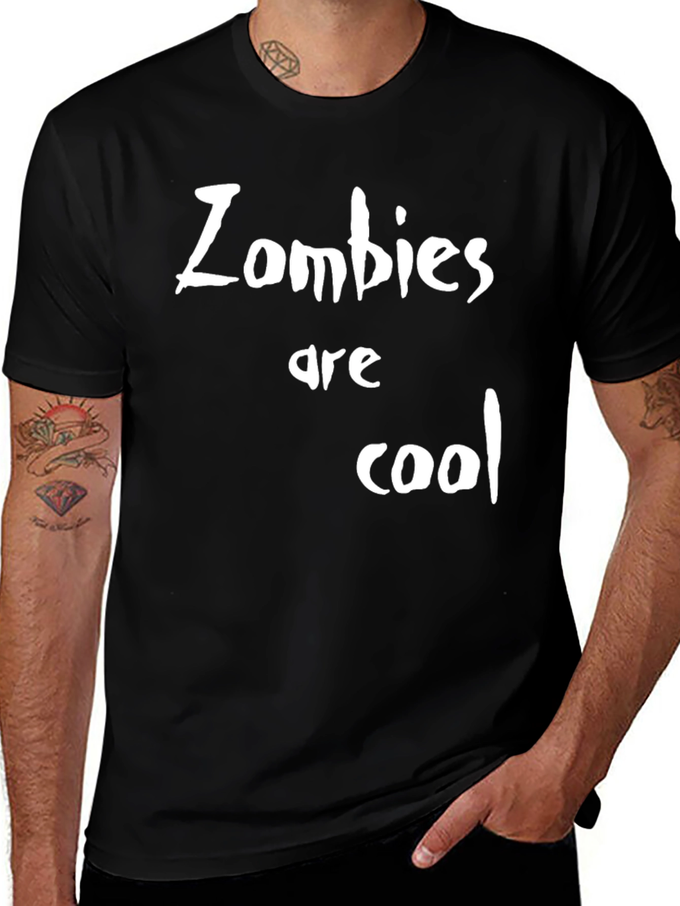Zombies are Cool Black Graphic T-Shirt