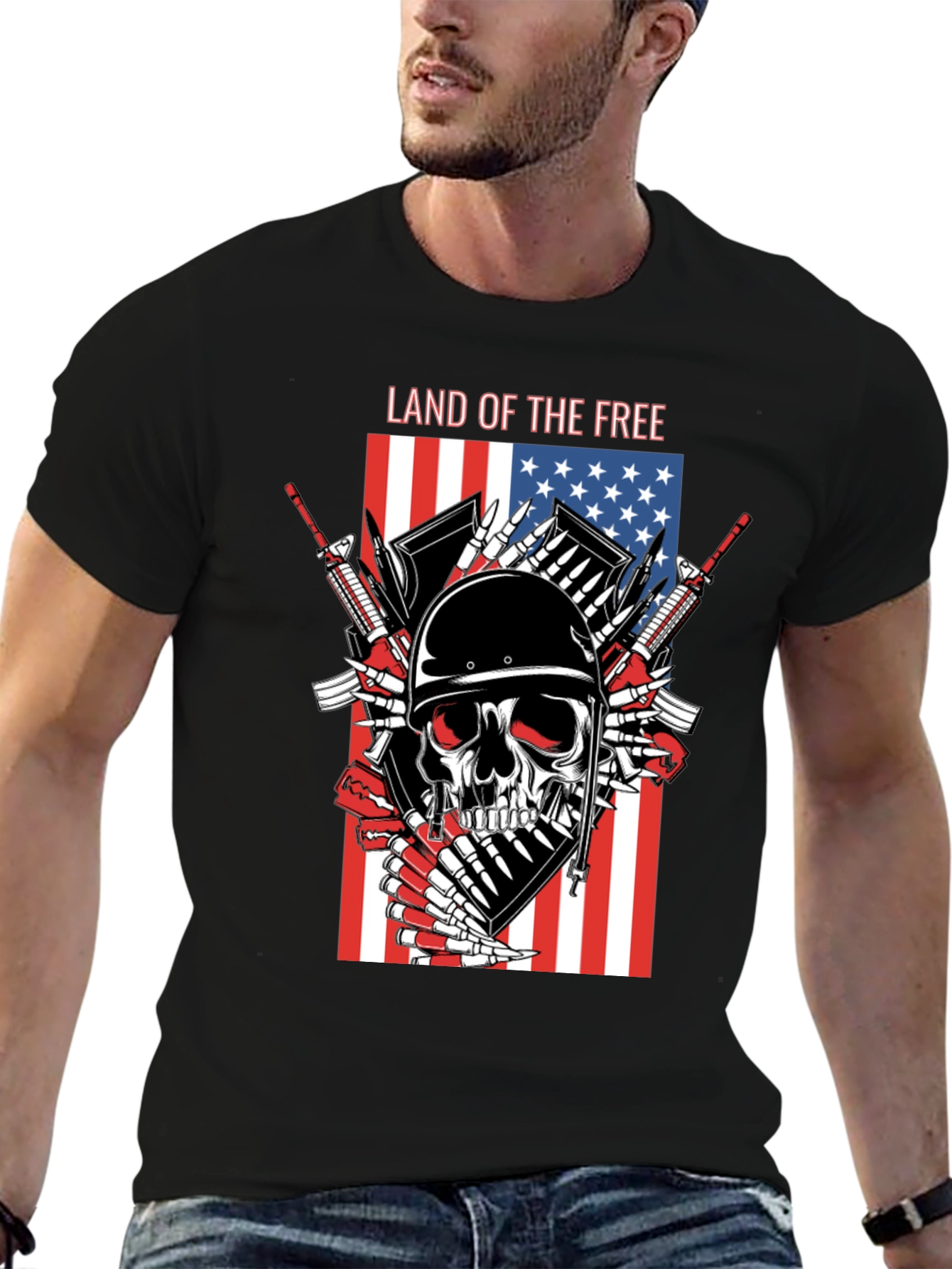 Land of the Free Skull T-Shirt