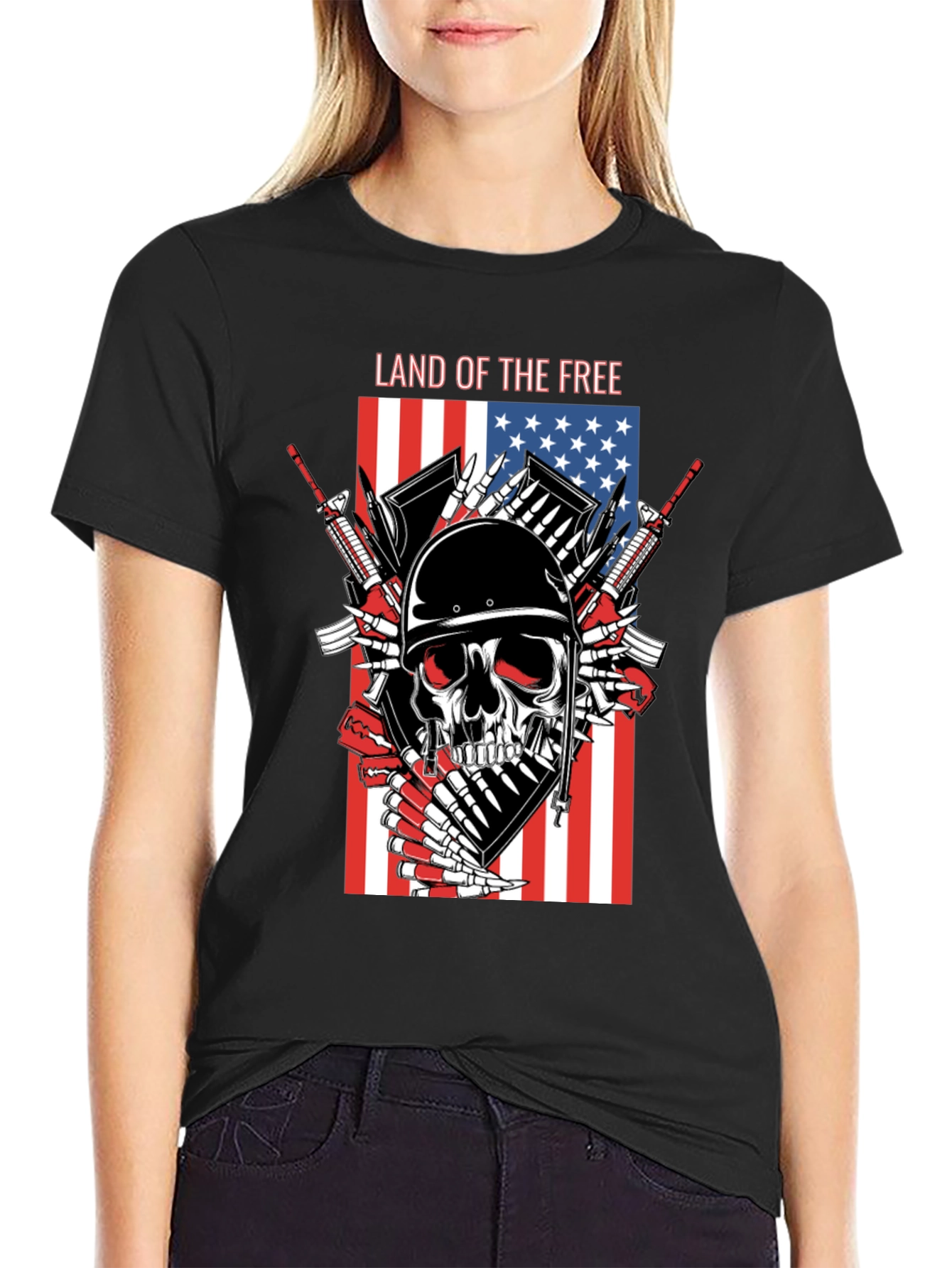 Land of the Free Skull T-Shirt