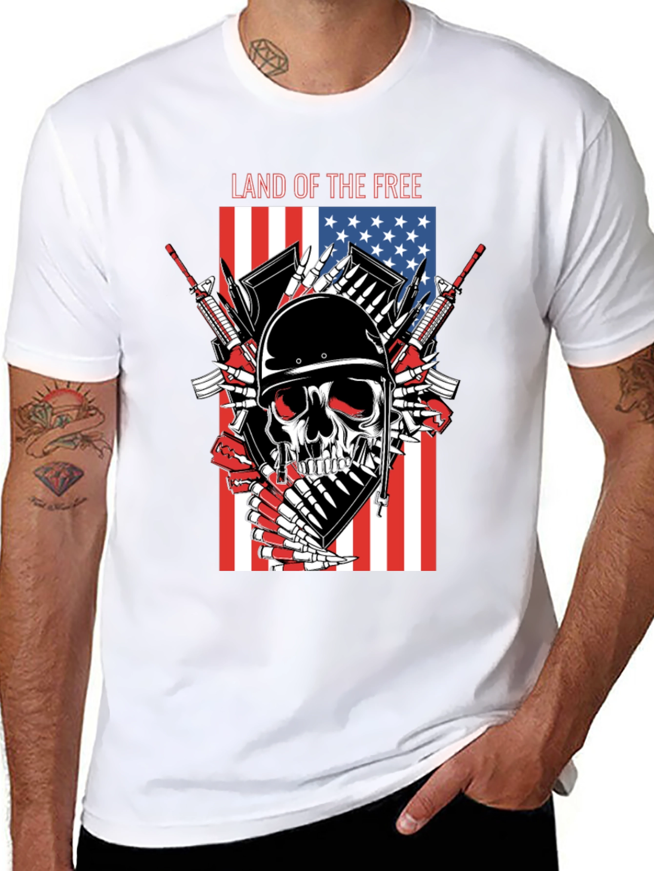 Land of the Free Skull T-Shirt