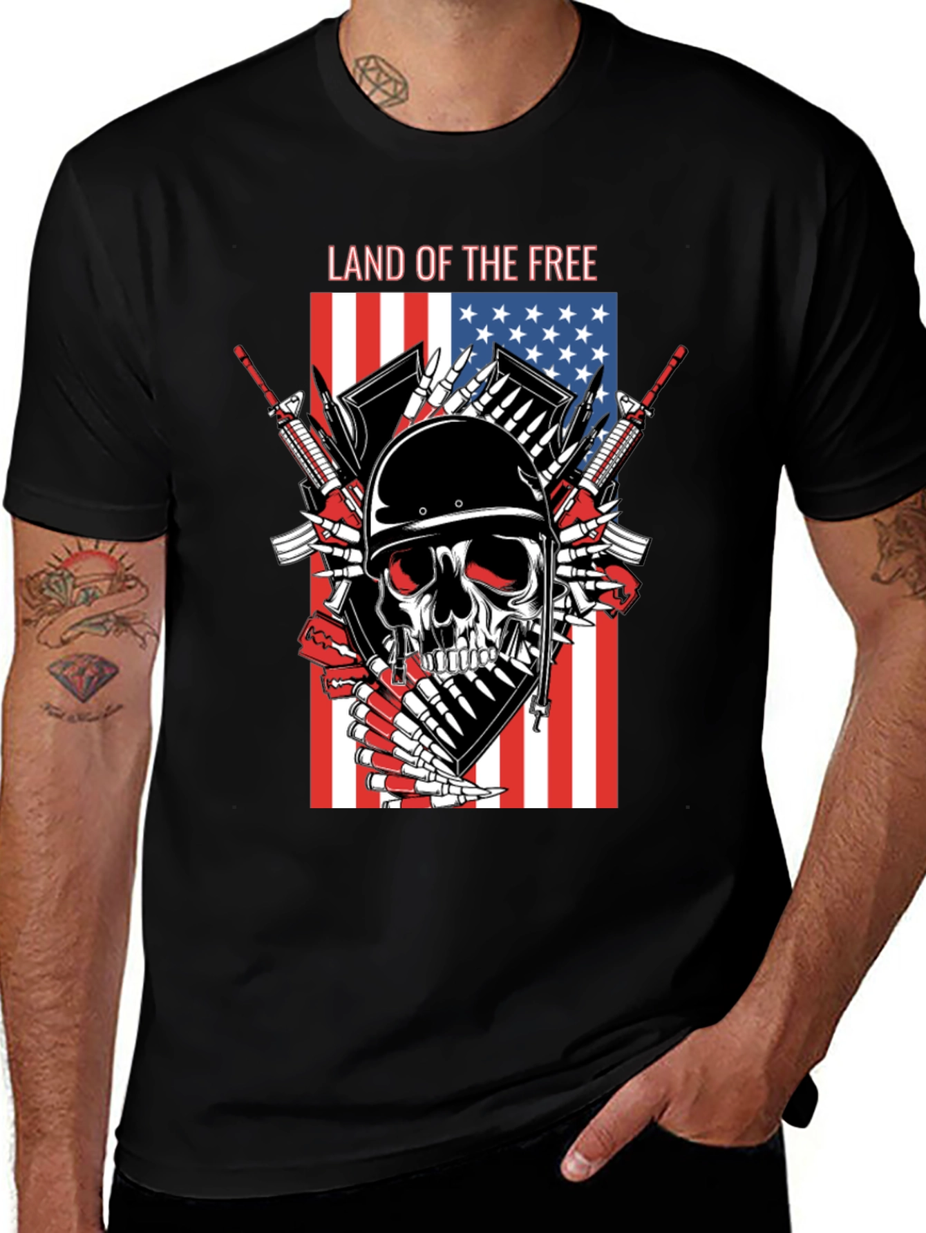 Land of the Free Skull T-Shirt